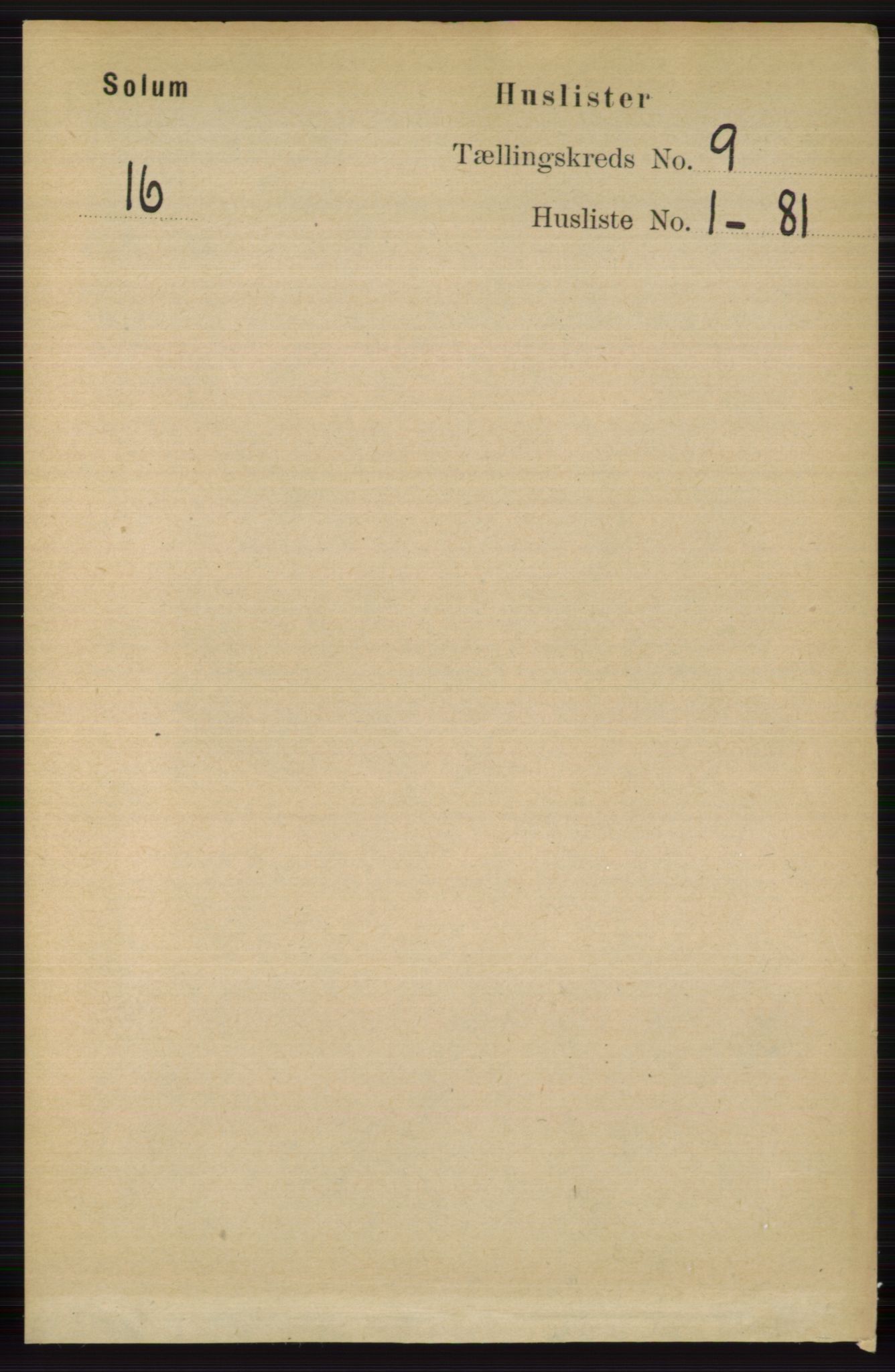 RA, 1891 census for 0818 Solum, 1891, p. 1857