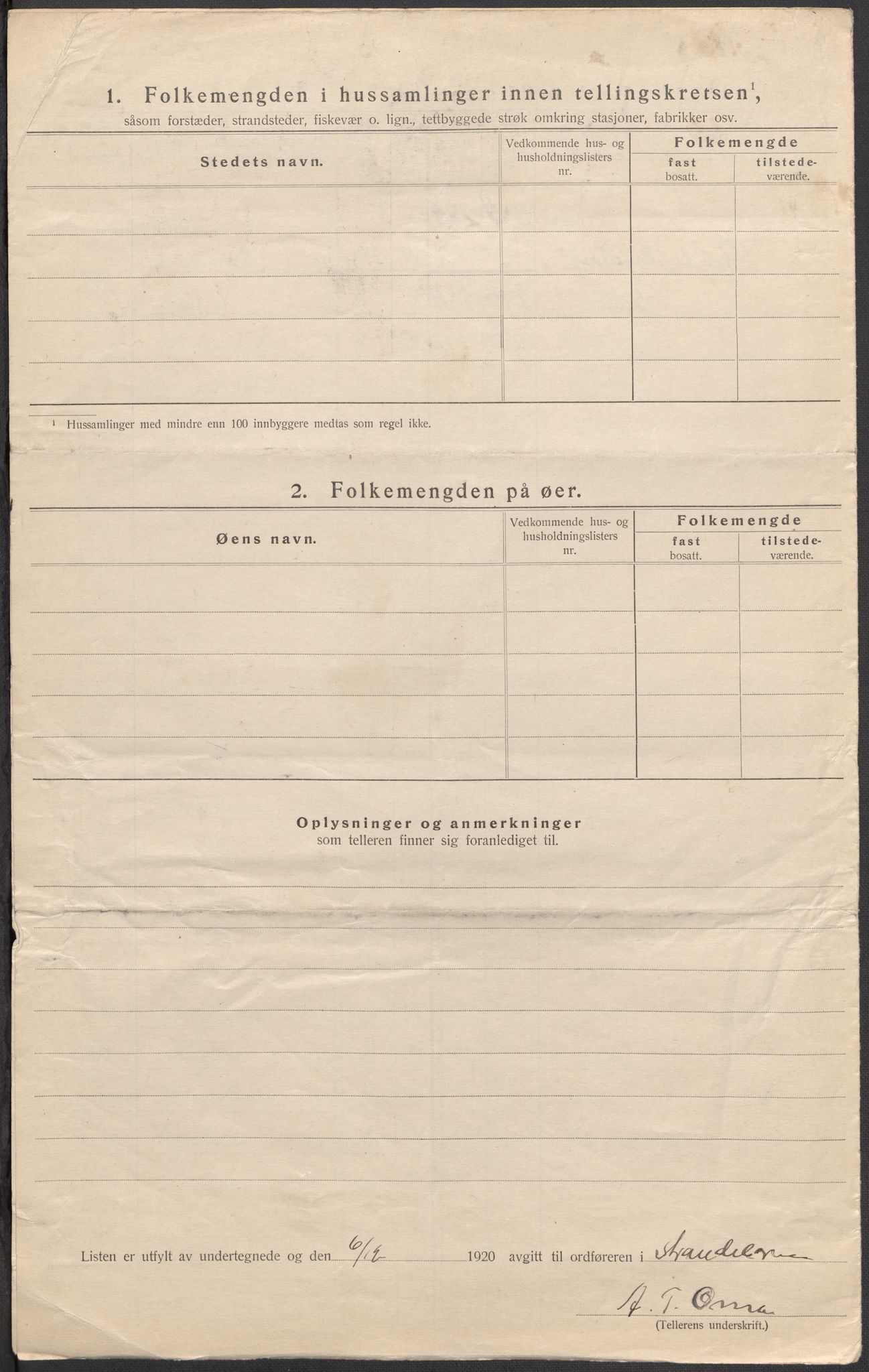 SAB, 1920 census for Strandebarm, 1920, p. 7
