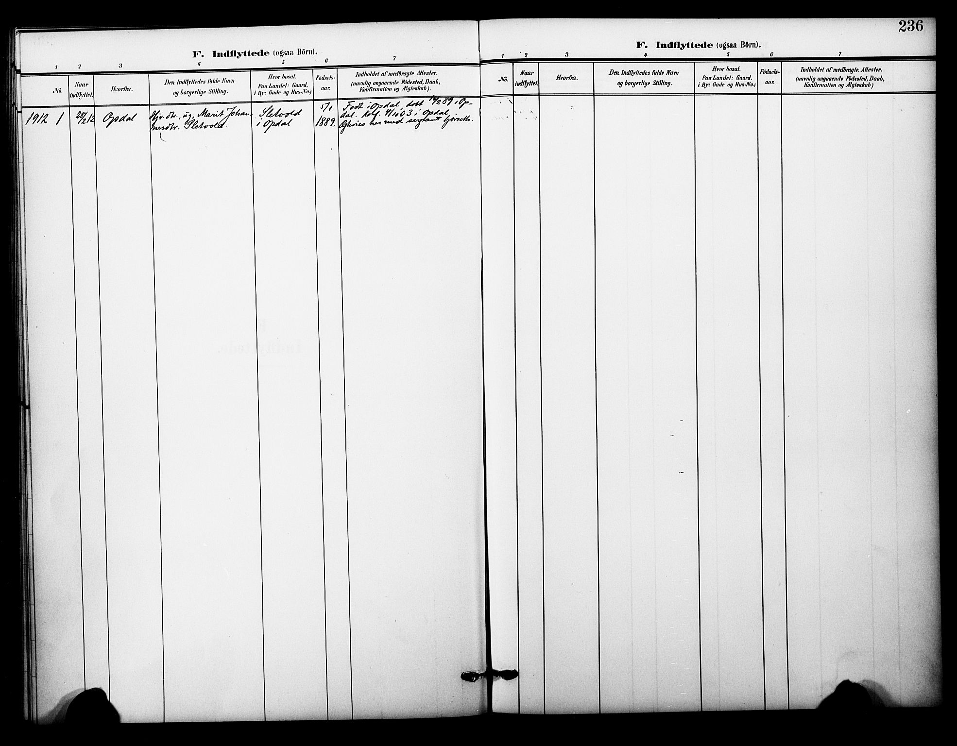 Garnisonsmenigheten Kirkebøker, SAO/A-10846/F/Fa/L0014: Parish register (official) no. 14, 1905-1914, p. 236