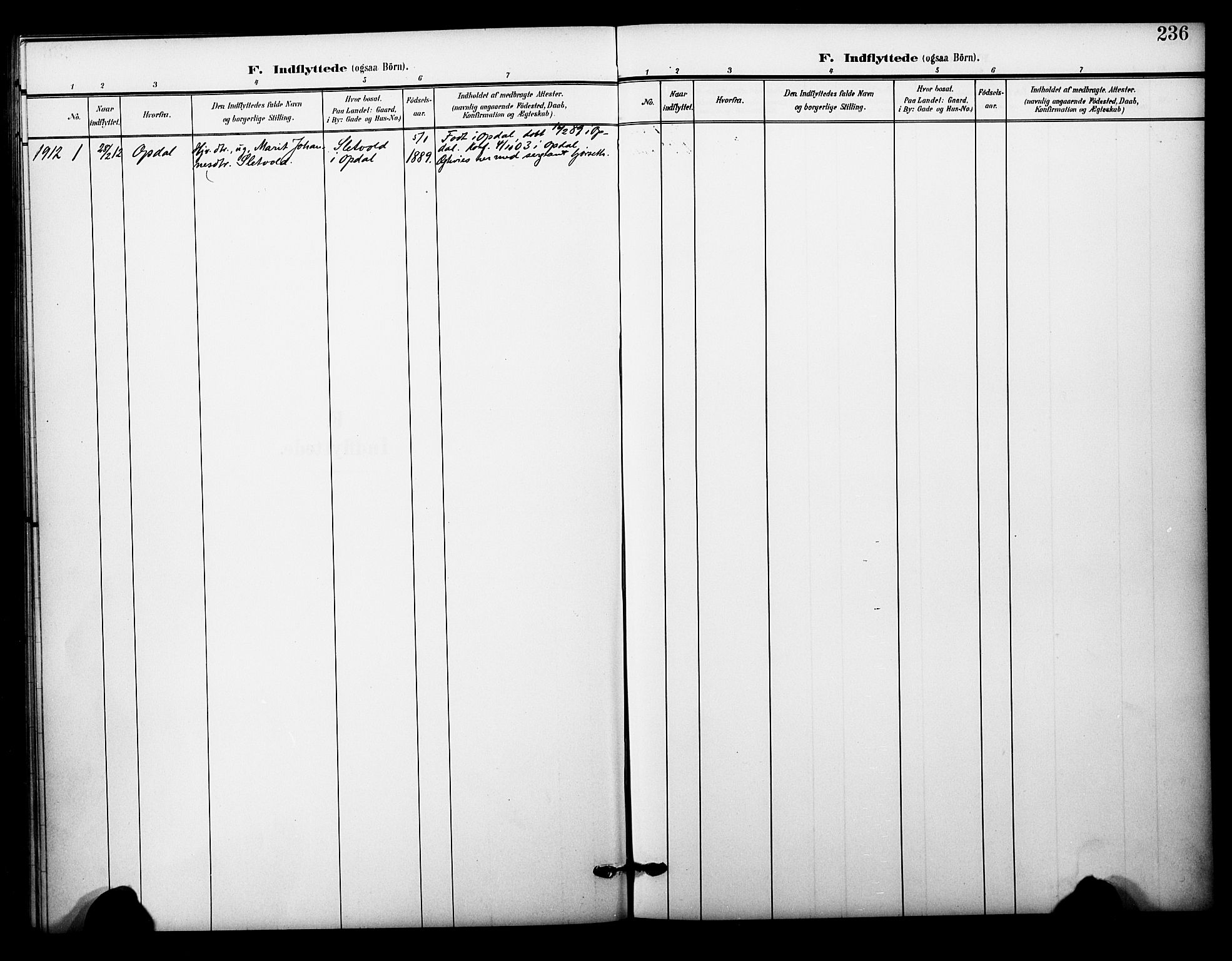 Garnisonsmenigheten Kirkebøker, AV/SAO-A-10846/F/Fa/L0014: Parish register (official) no. 14, 1905-1914, p. 236