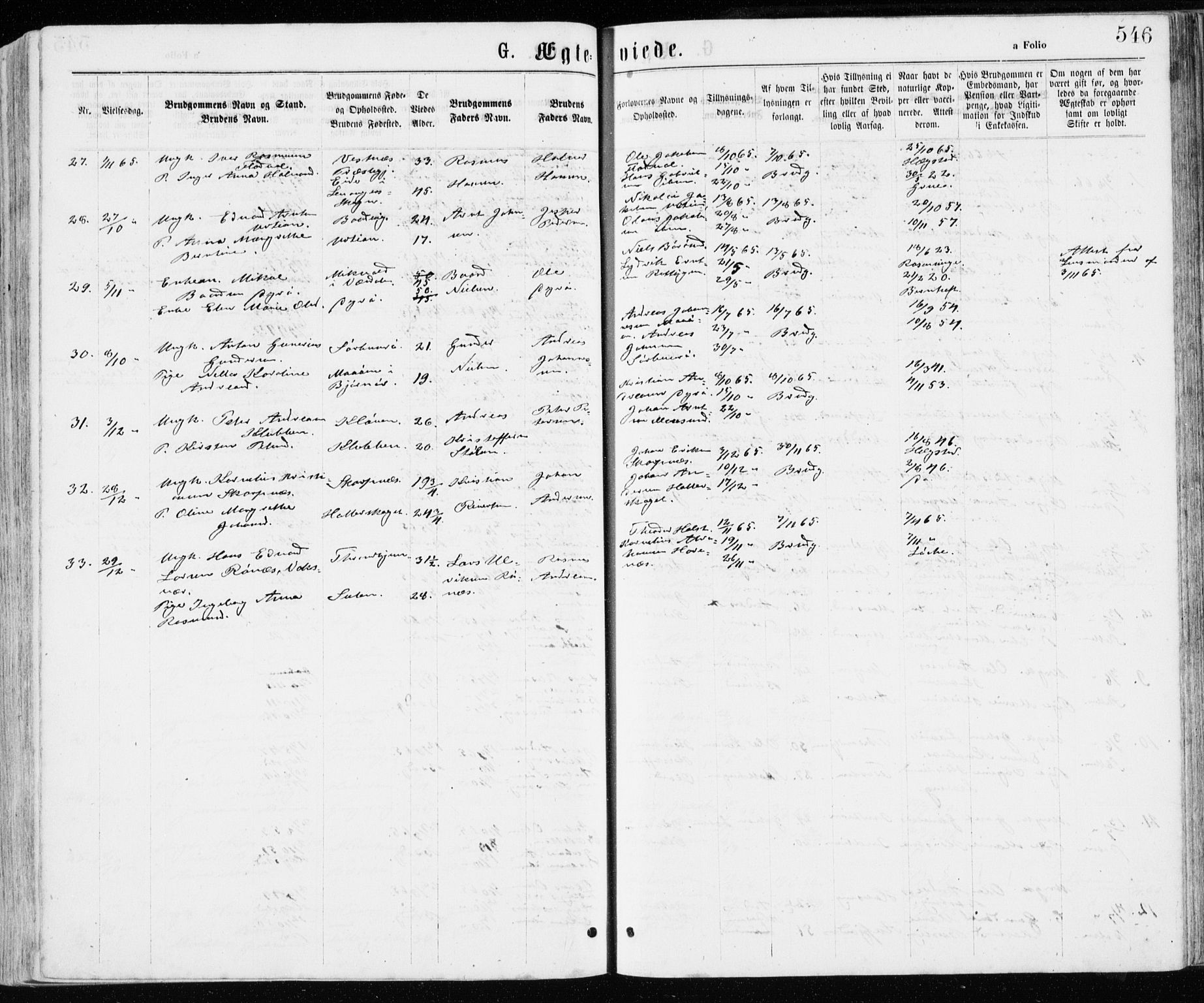 Ministerialprotokoller, klokkerbøker og fødselsregistre - Sør-Trøndelag, AV/SAT-A-1456/640/L0576: Parish register (official) no. 640A01, 1846-1876, p. 546