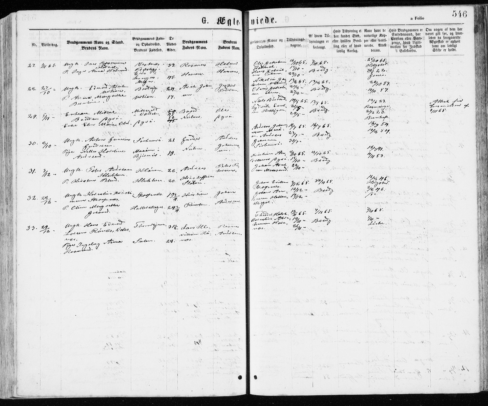 Ministerialprotokoller, klokkerbøker og fødselsregistre - Sør-Trøndelag, SAT/A-1456/640/L0576: Parish register (official) no. 640A01, 1846-1876, p. 546