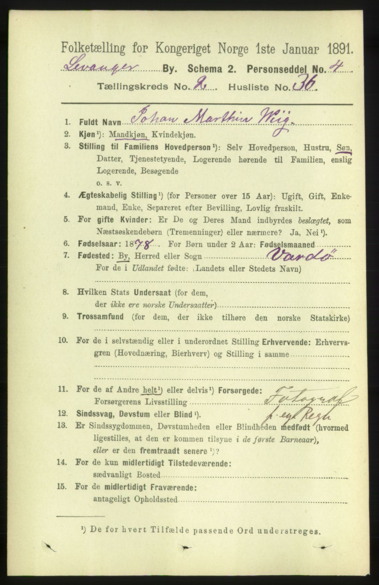 RA, 1891 census for 1701 Levanger, 1891, p. 769