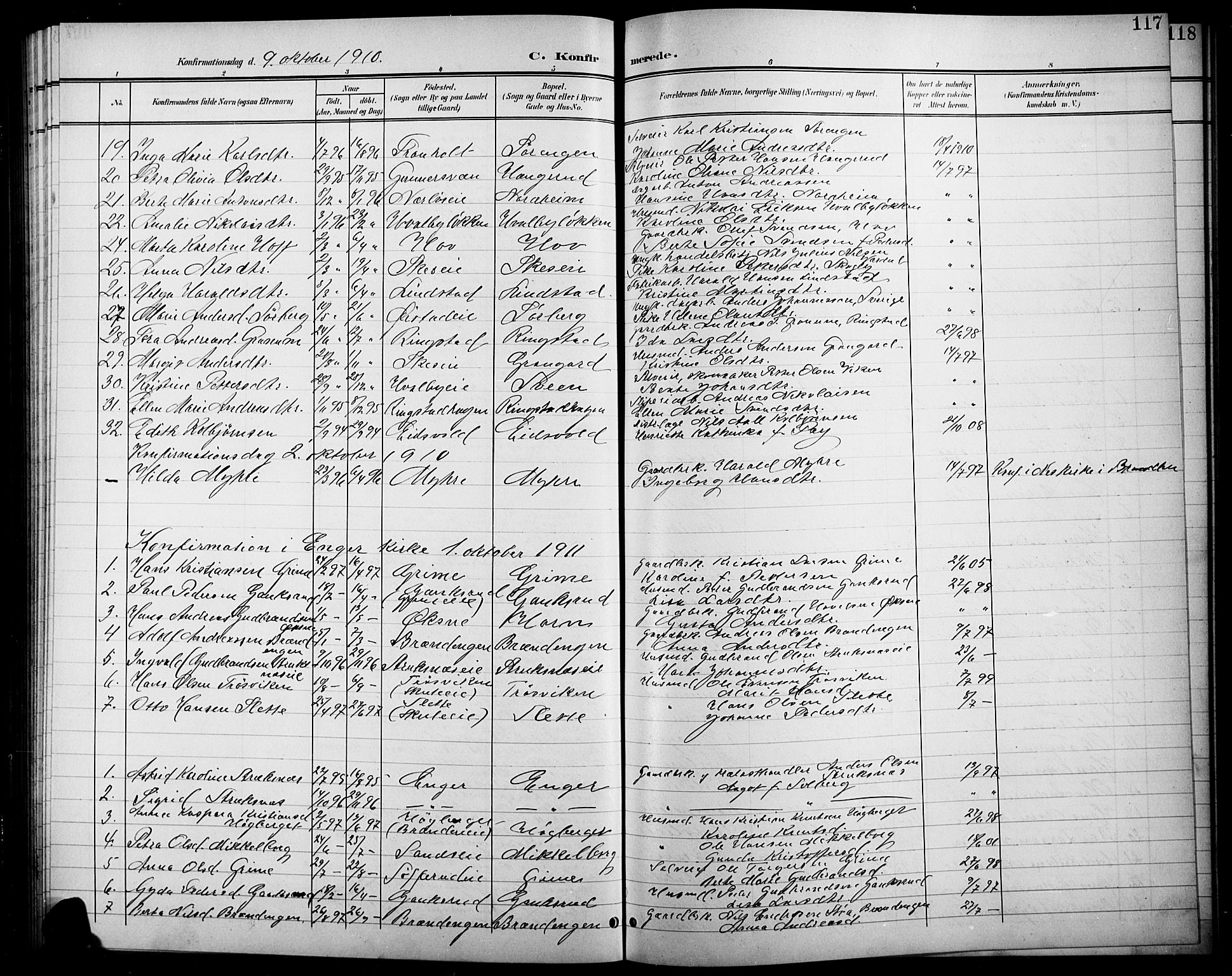 Søndre Land prestekontor, SAH/PREST-122/L/L0004: Parish register (copy) no. 4, 1901-1915, p. 117