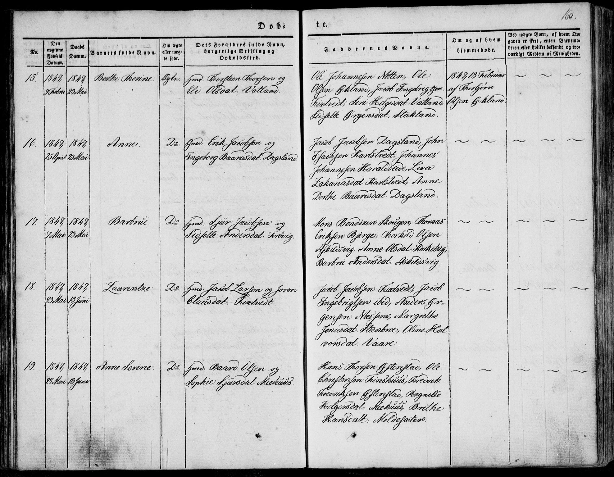 Skjold sokneprestkontor, SAST/A-101847/H/Ha/Haa/L0006: Parish register (official) no. A 6.1, 1835-1858, p. 160