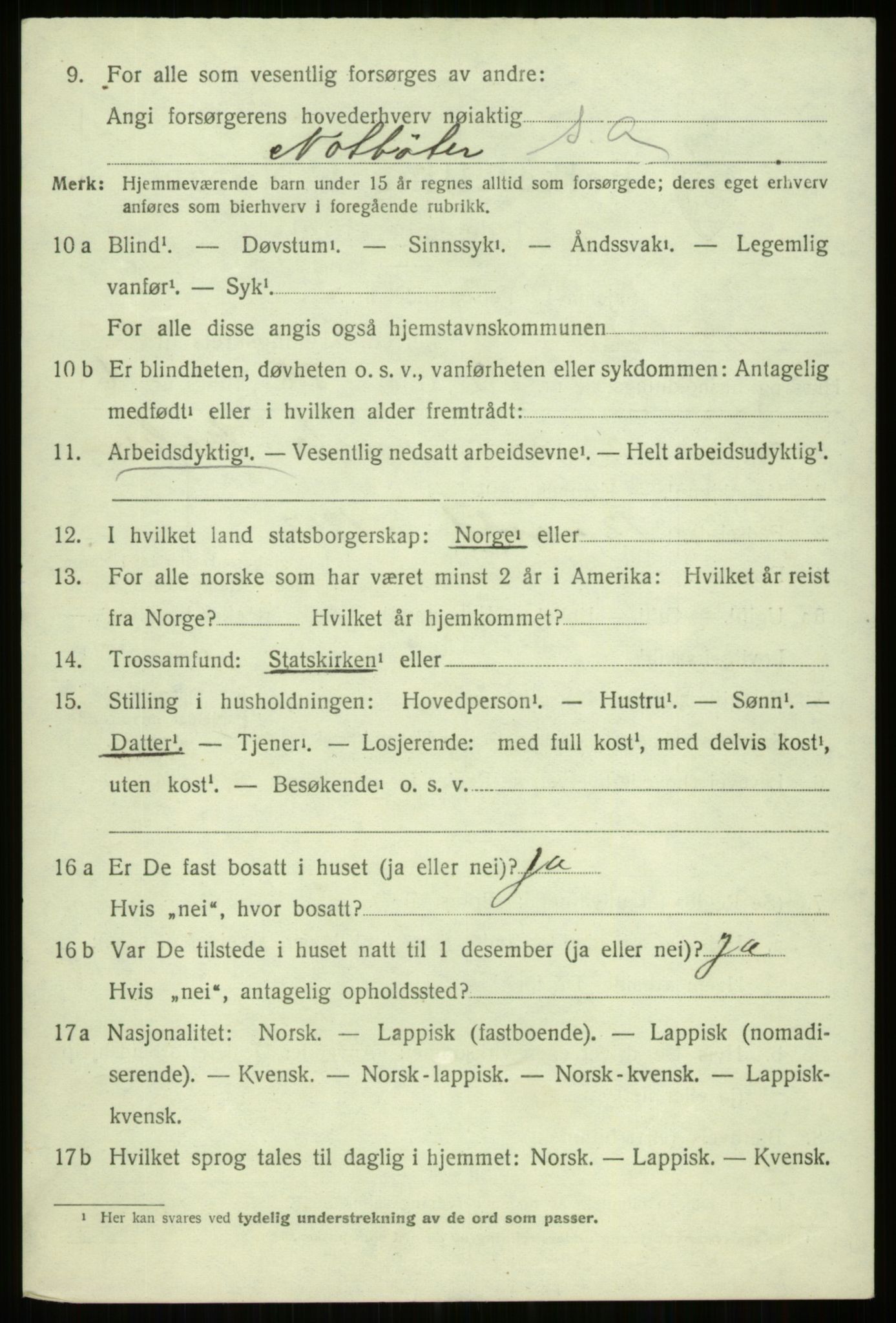 SATØ, 1920 census for Trondenes, 1920, p. 18831