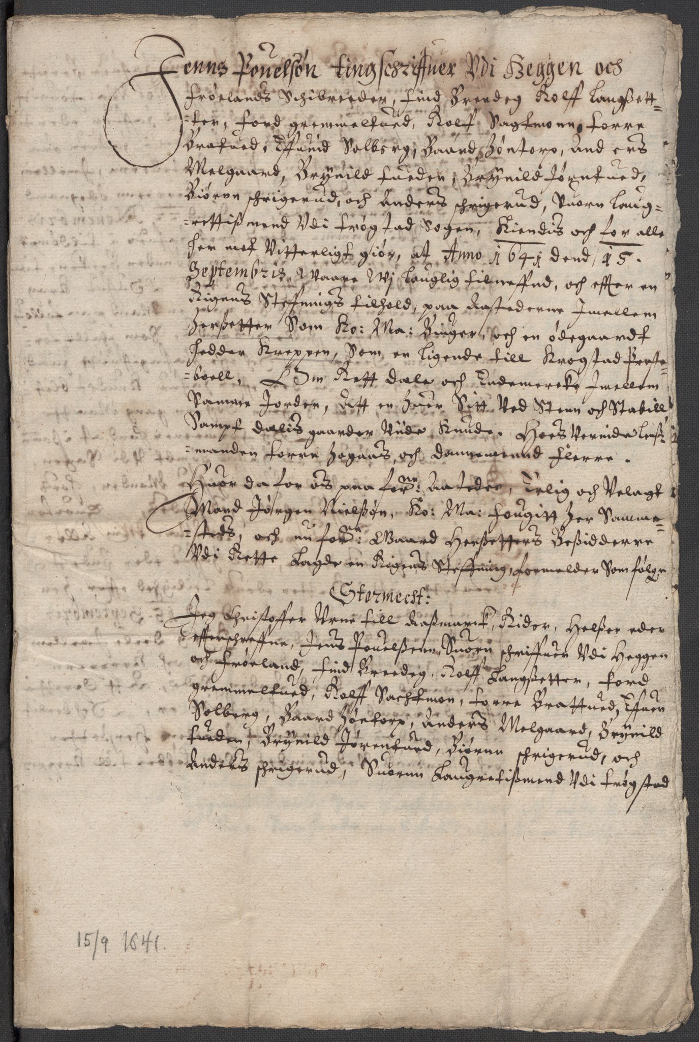 Riksarkivets diplomsamling, AV/RA-EA-5965/F15/L0007: Prestearkiv - Akershus, 1573-1693, p. 108