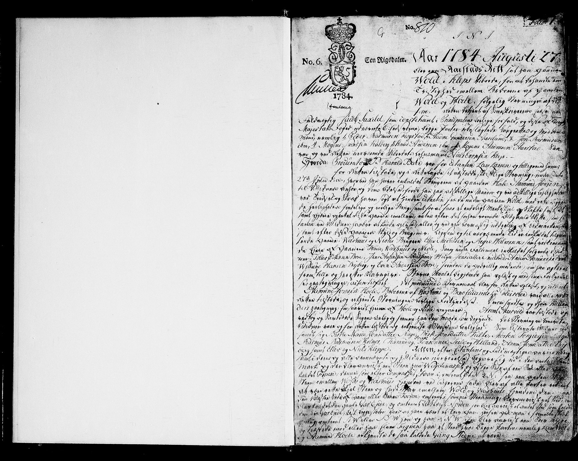 Jæren og Dalane sorenskriveri, SAST/A-100306/3/30/30BA/L0093: TINGBOK, 1784-1789, p. 0b-1a