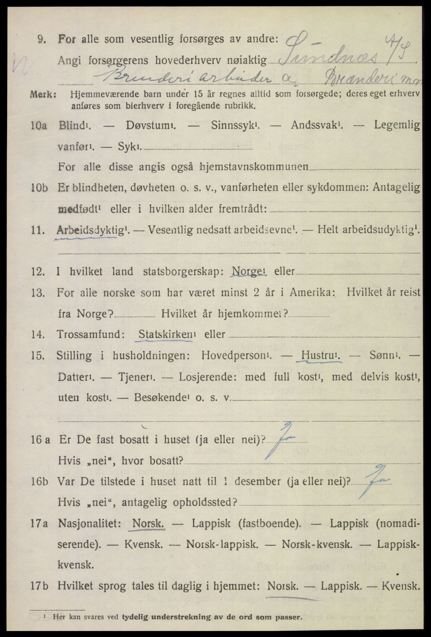 SAT, 1920 census for Inderøy, 1920, p. 2116