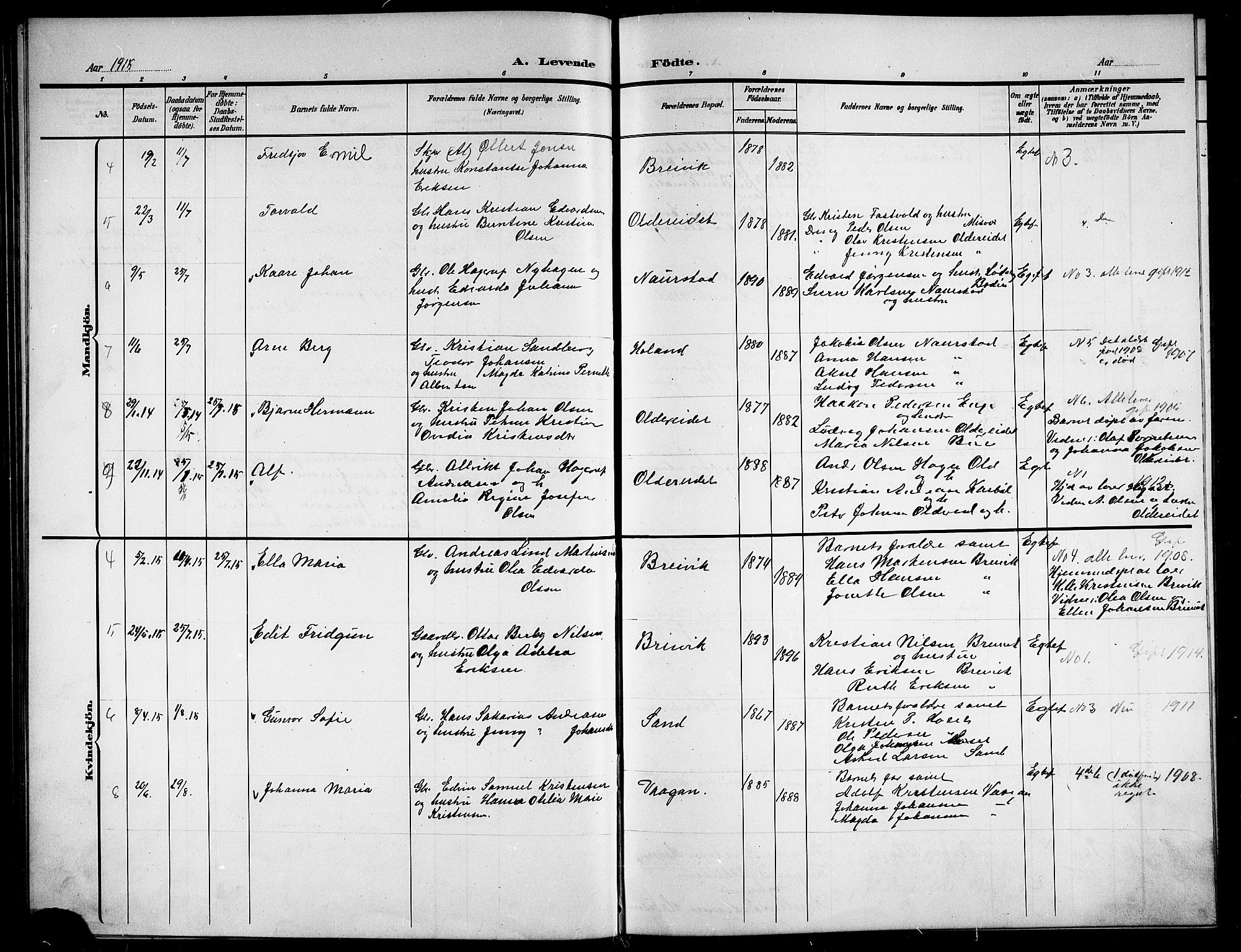 Ministerialprotokoller, klokkerbøker og fødselsregistre - Nordland, AV/SAT-A-1459/852/L0756: Parish register (copy) no. 852C07, 1902-1916