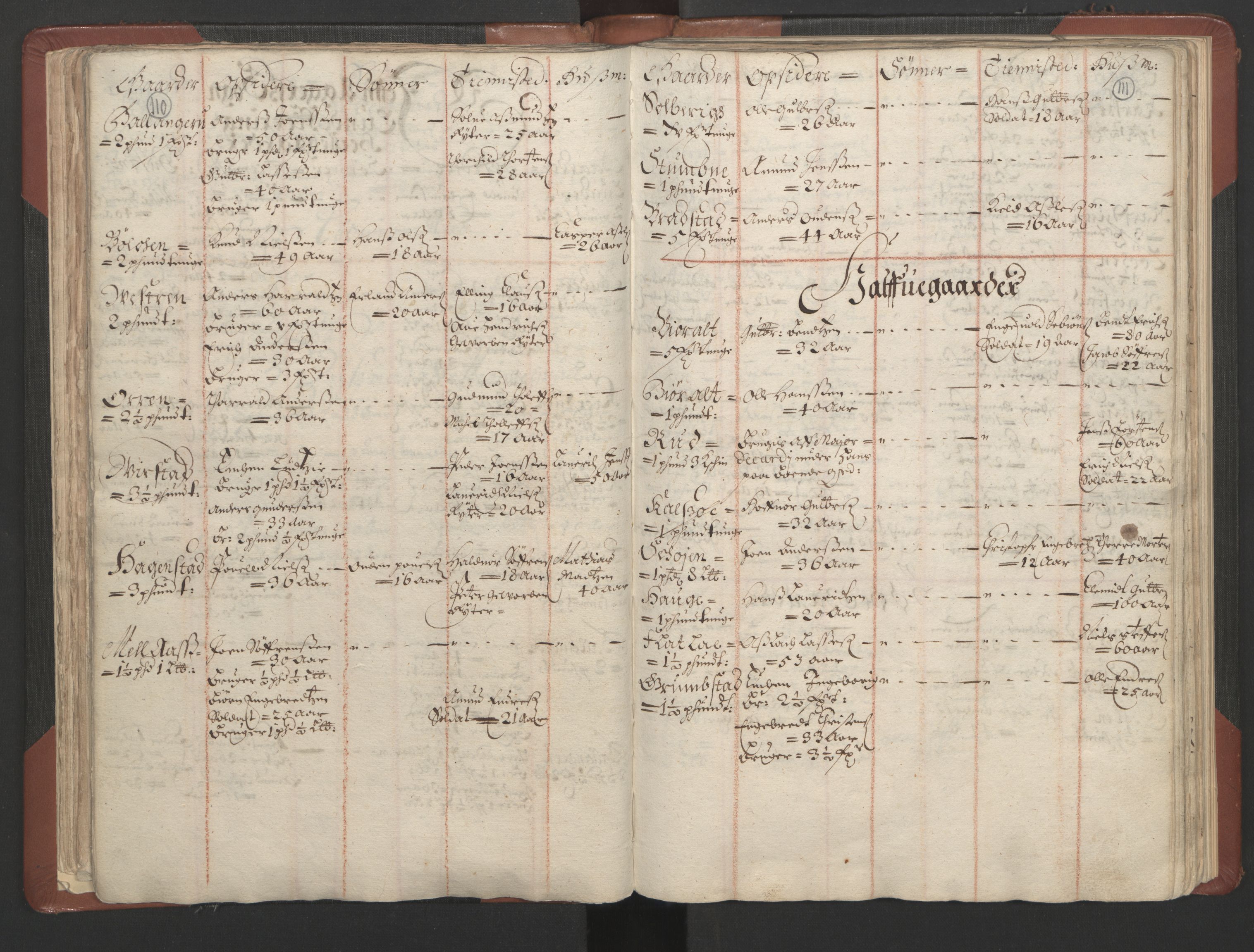 RA, Bailiff's Census 1664-1666, no. 4: Hadeland and Valdres fogderi and Gudbrandsdal fogderi, 1664, p. 110-111