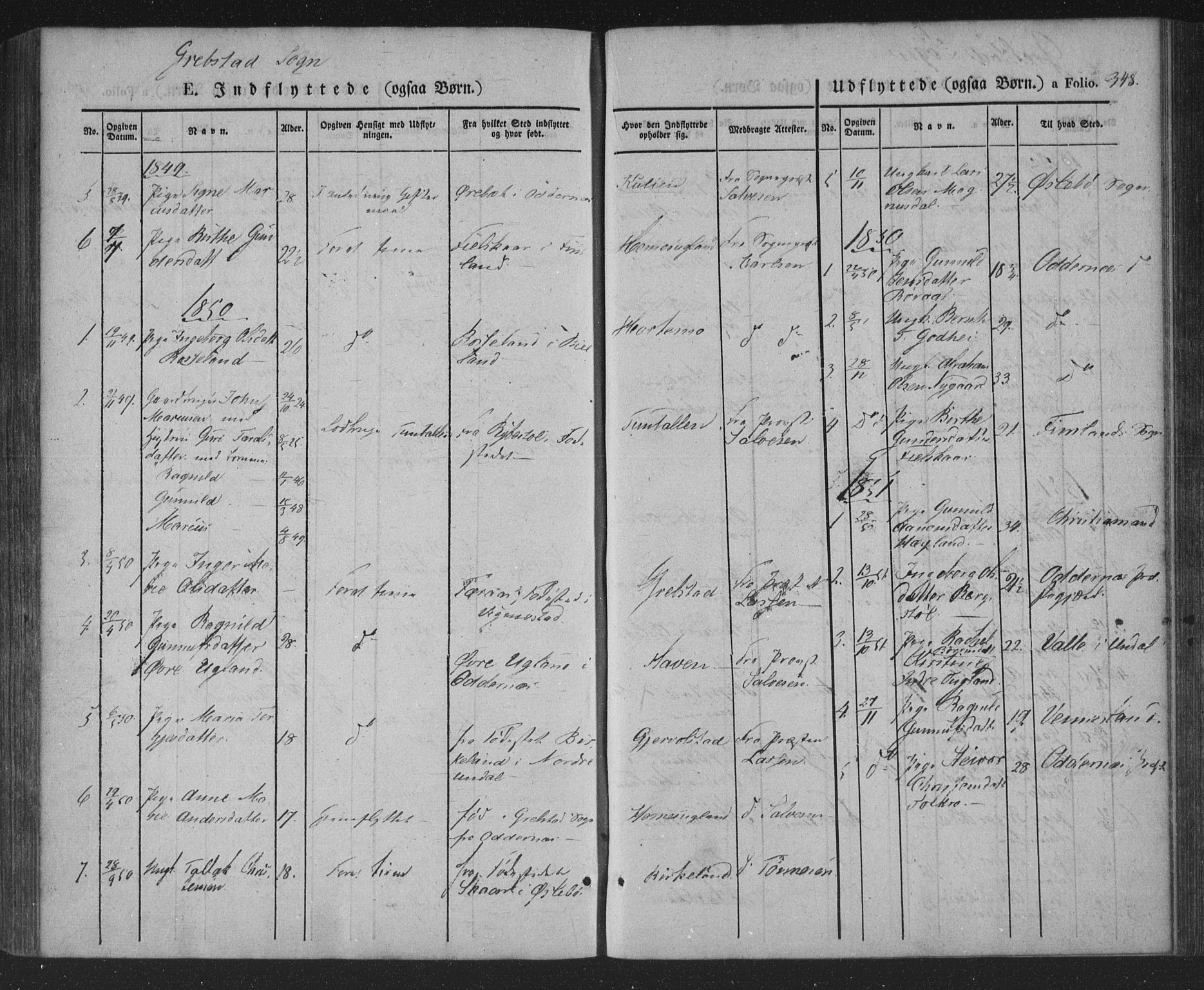 Søgne sokneprestkontor, AV/SAK-1111-0037/F/Fa/Fab/L0009: Parish register (official) no. A 9, 1838-1853, p. 348