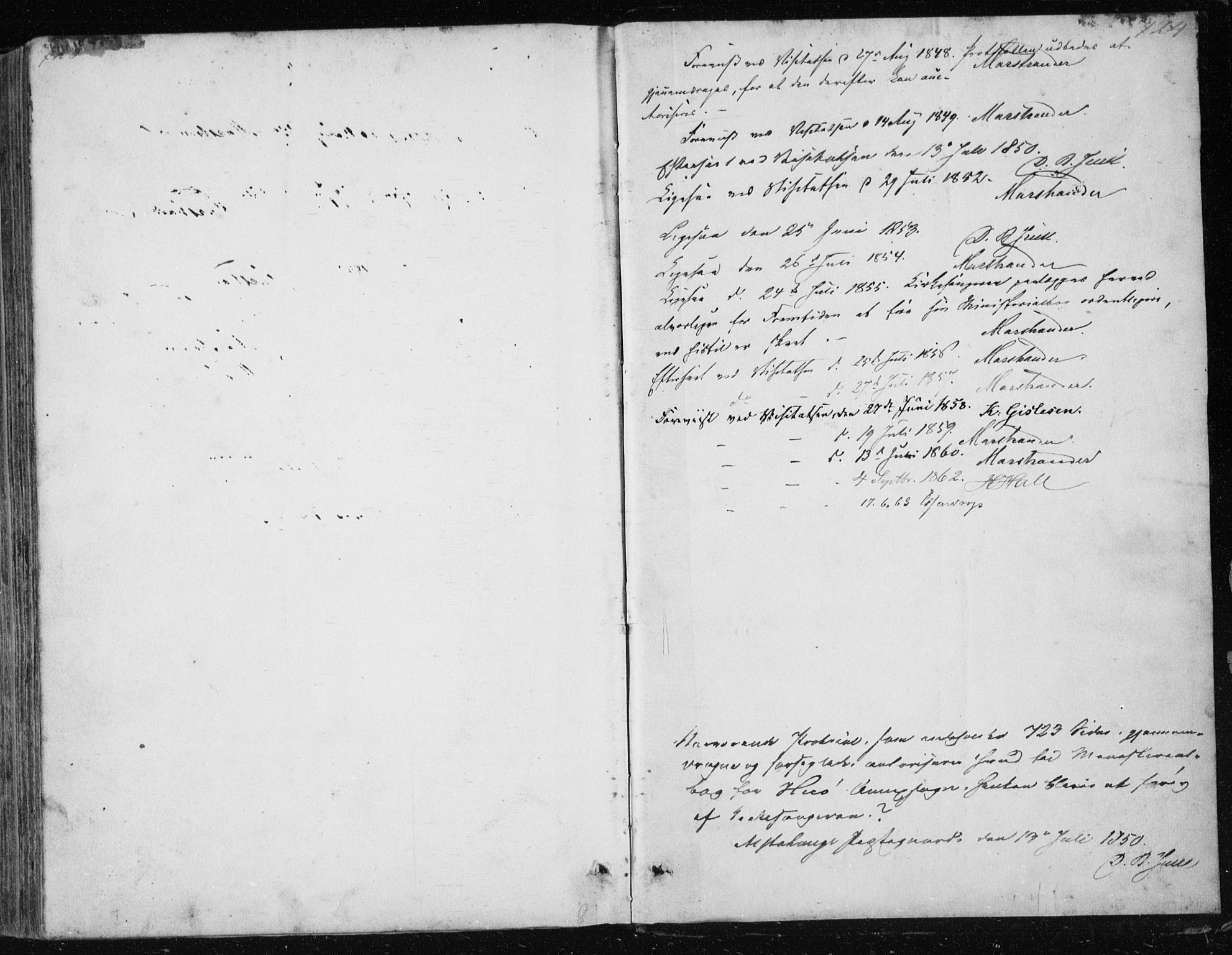 Ministerialprotokoller, klokkerbøker og fødselsregistre - Nordland, SAT/A-1459/834/L0511: Parish register (copy) no. 834C02, 1848-1862, p. 723-724