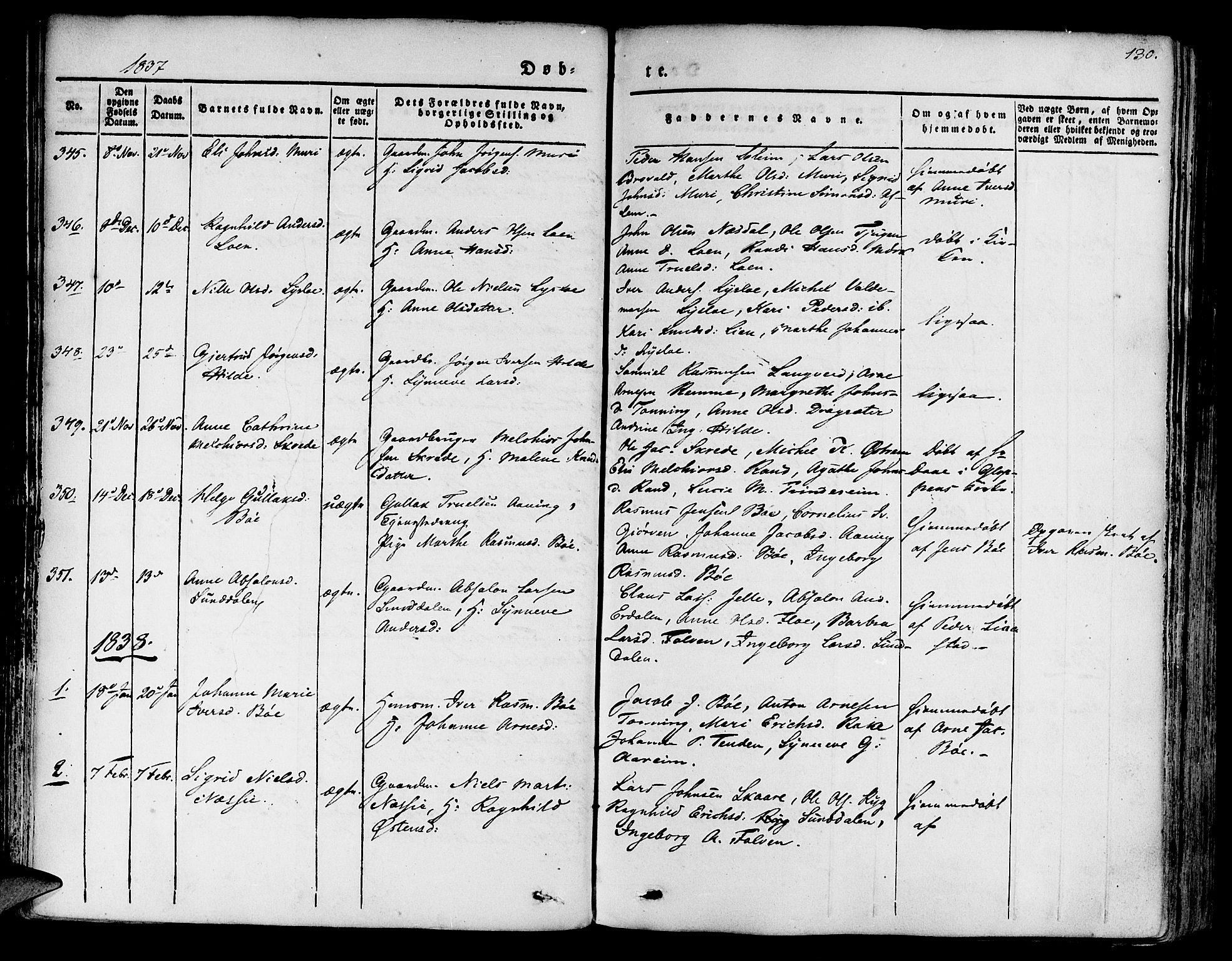Innvik sokneprestembete, SAB/A-80501: Parish register (official) no. A 4I, 1831-1846, p. 130