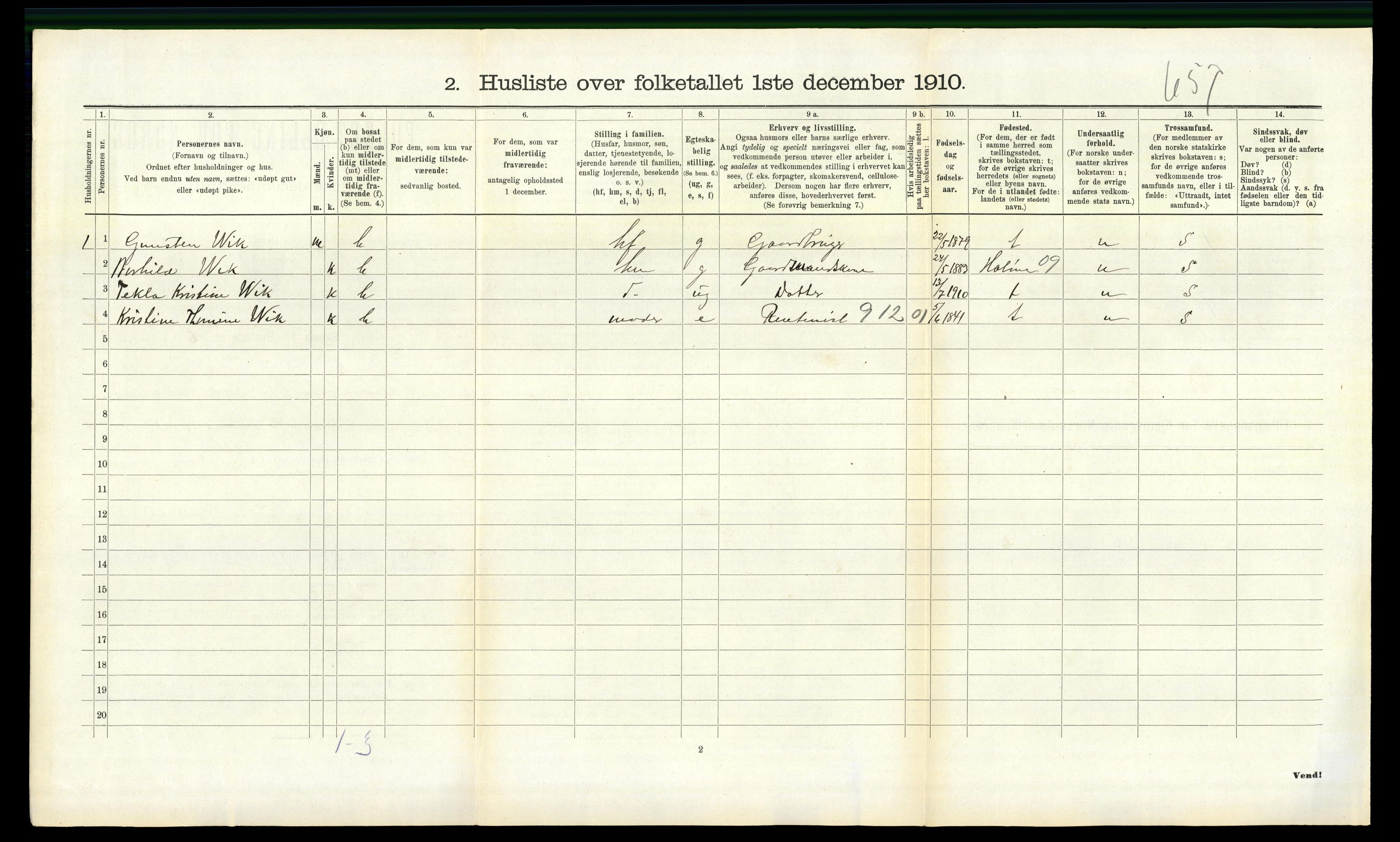 RA, 1910 census for Halse og Harkmark, 1910, p. 845