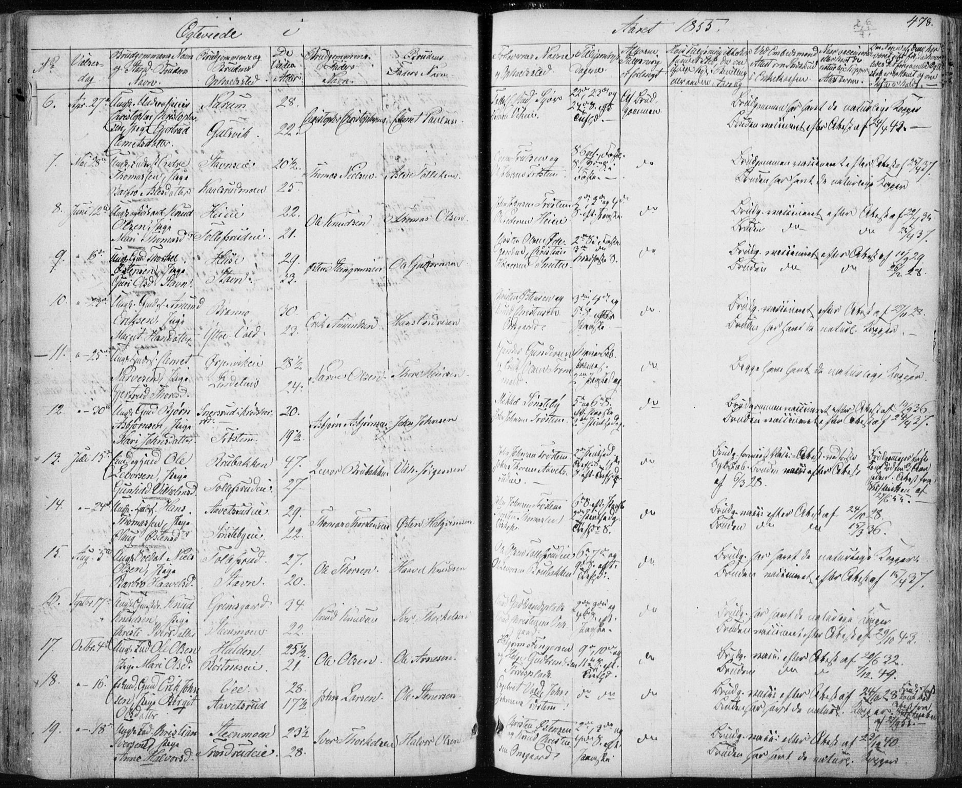 Nes kirkebøker, AV/SAKO-A-236/F/Fa/L0009: Parish register (official) no. 9, 1834-1863, p. 478