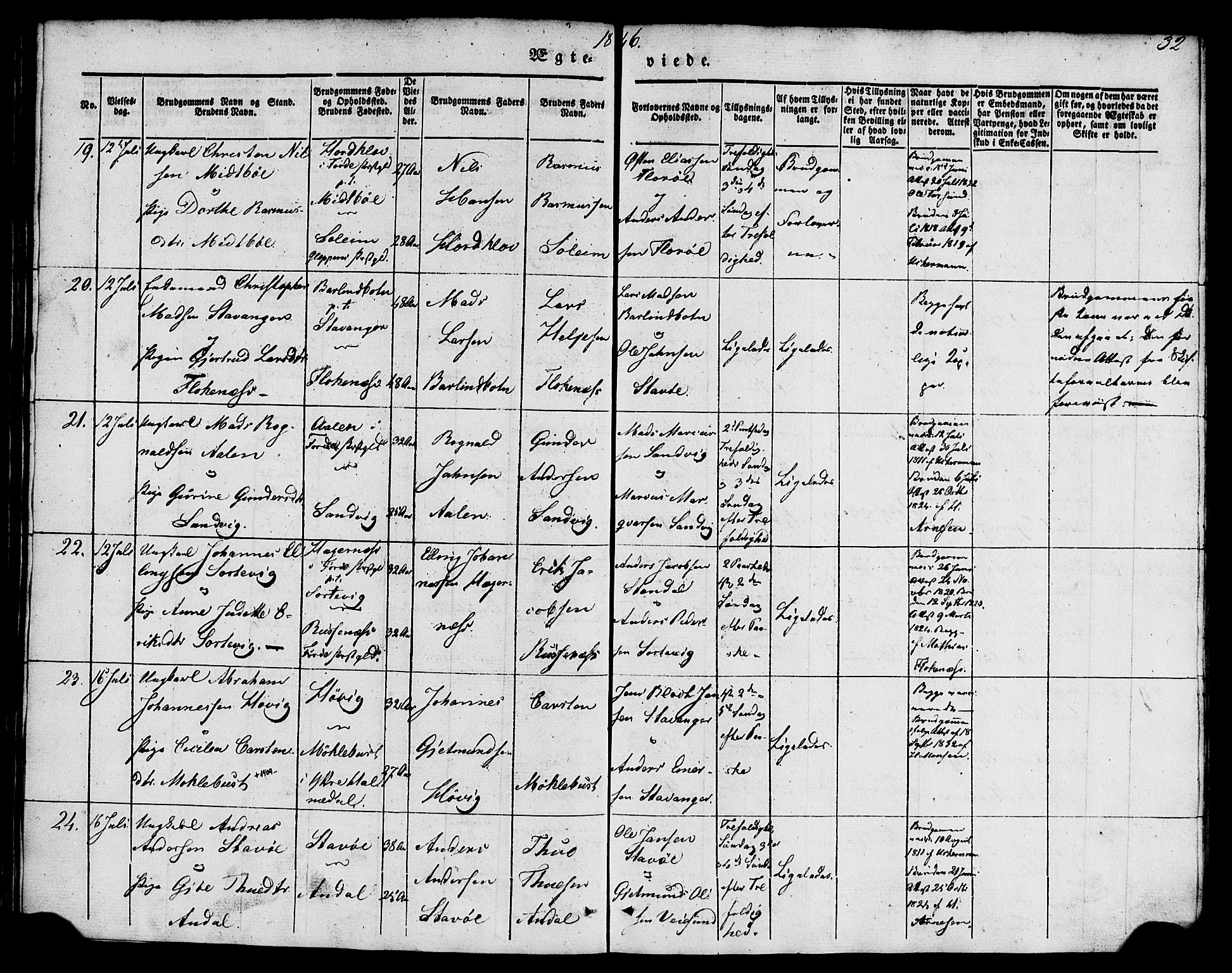 Kinn sokneprestembete, AV/SAB-A-80801/H/Haa/Haaa/L0009: Parish register (official) no. A 9, 1841-1852, p. 32