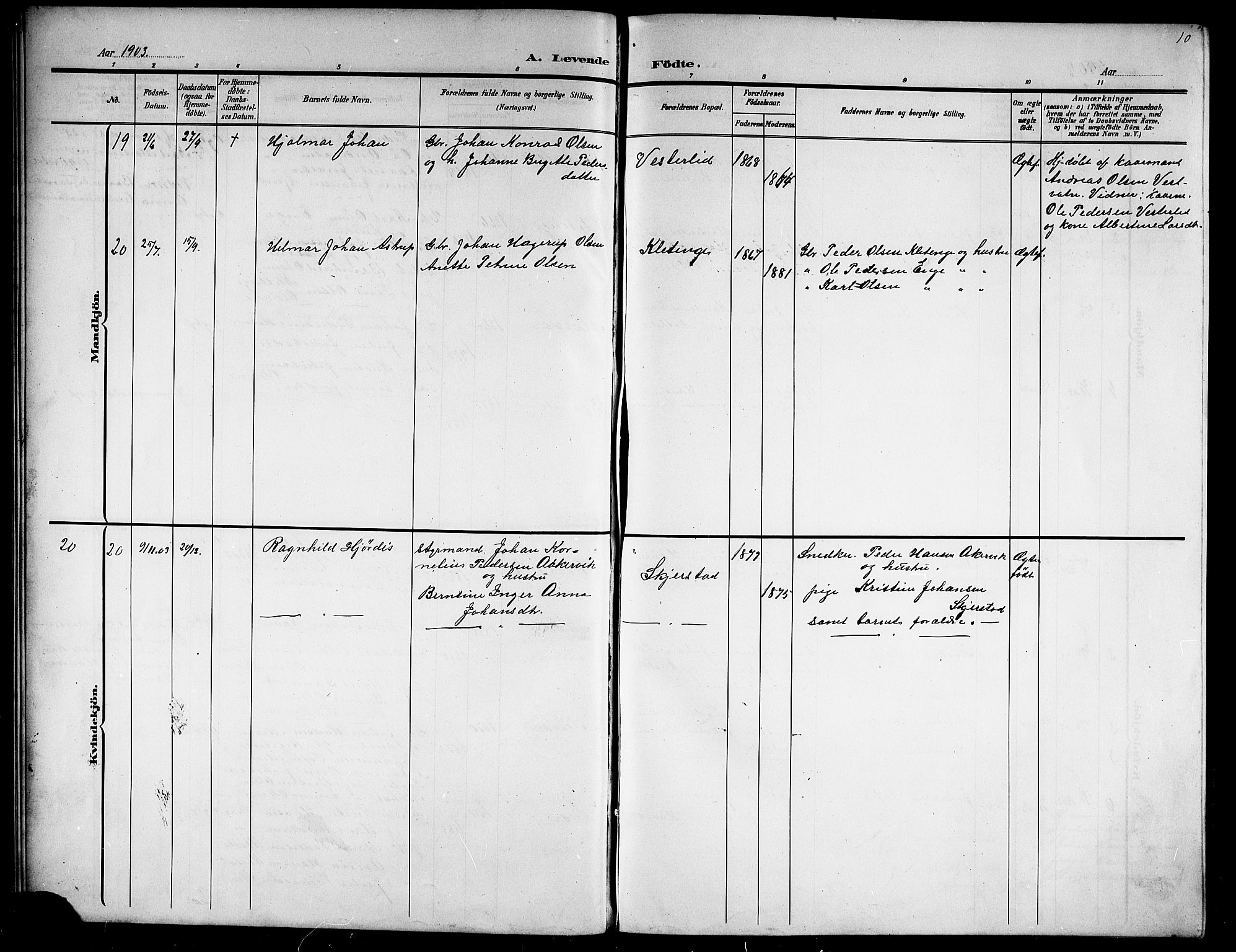 Ministerialprotokoller, klokkerbøker og fødselsregistre - Nordland, AV/SAT-A-1459/852/L0756: Parish register (copy) no. 852C07, 1902-1916, p. 10