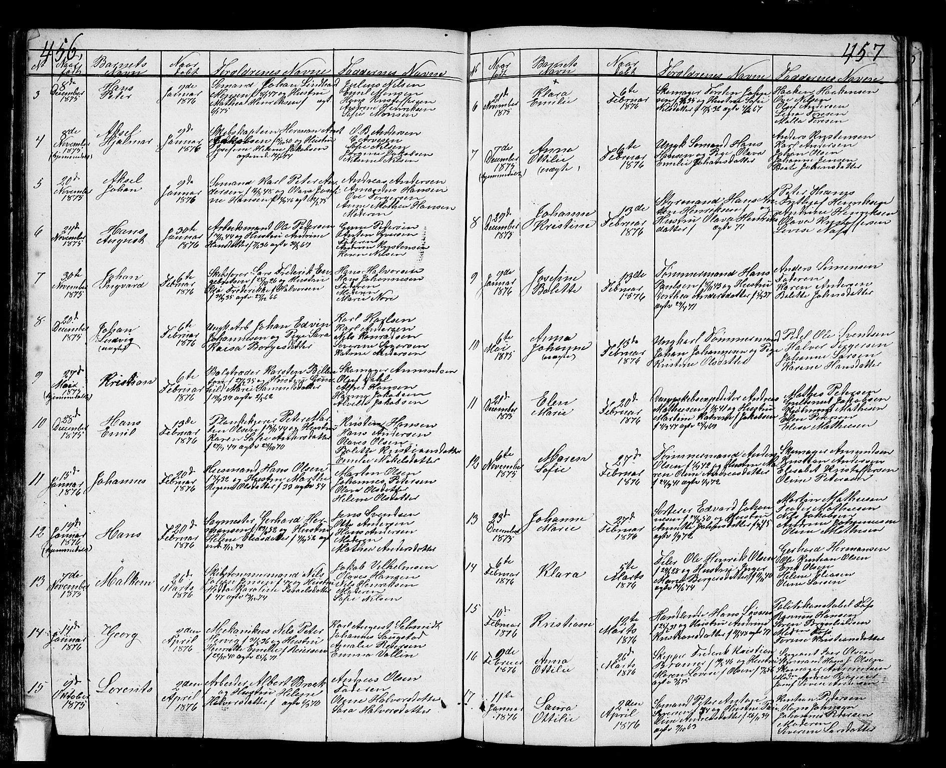 Fredrikstad prestekontor Kirkebøker, AV/SAO-A-11082/G/Ga/L0001: Parish register (copy) no. 1, 1824-1879, p. 456-457