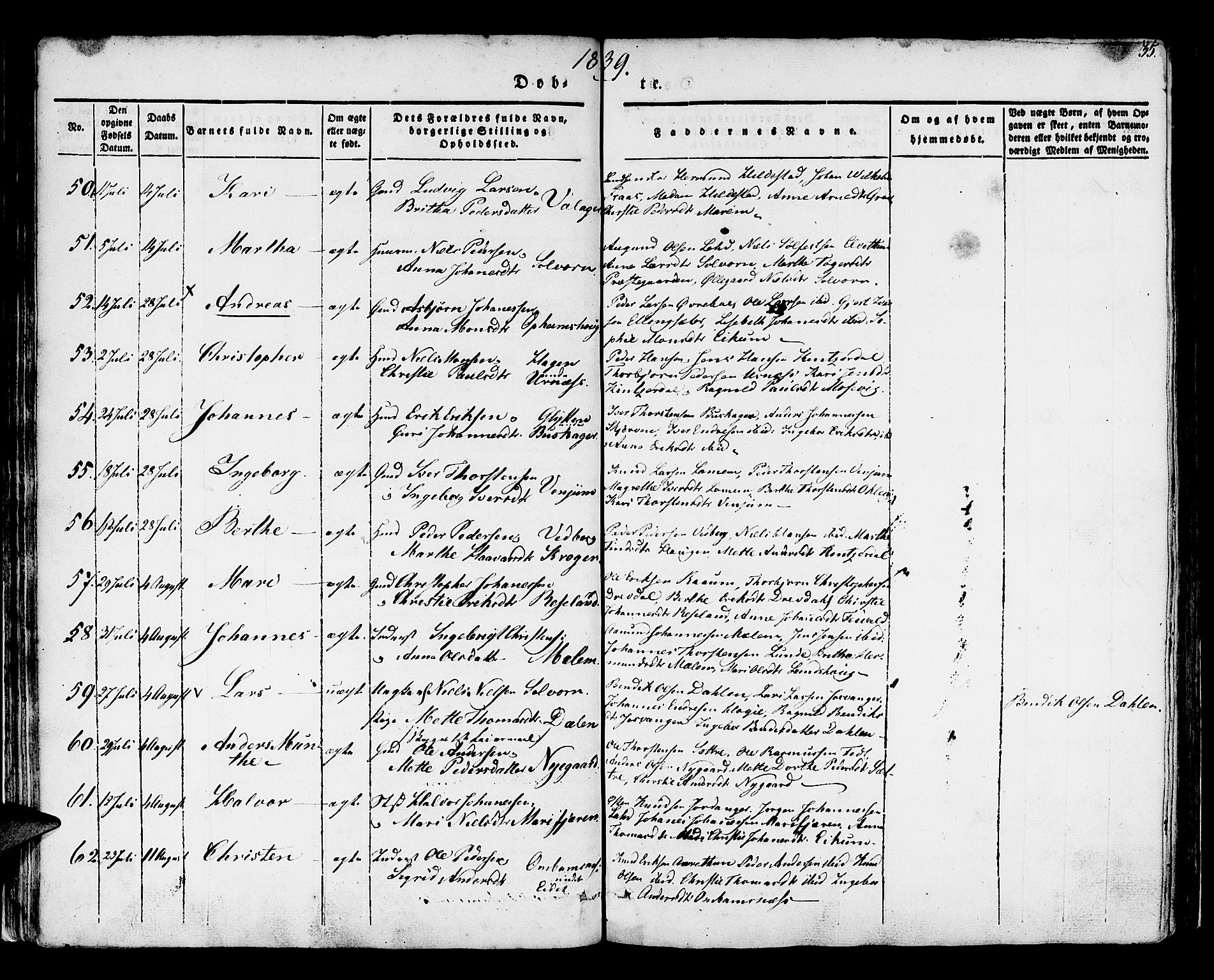 Hafslo sokneprestembete, SAB/A-80301/H/Haa/Haaa/L0005: Parish register (official) no. A 5, 1834-1852, p. 35