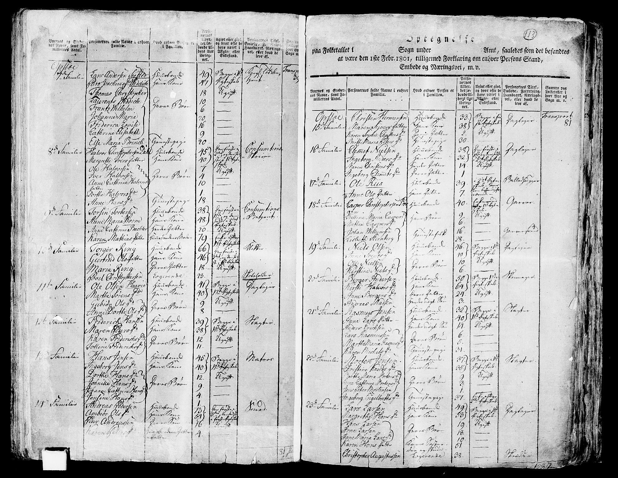 RA, 1801 census for 0218cM Oslo, 1801, p. 112b-113a