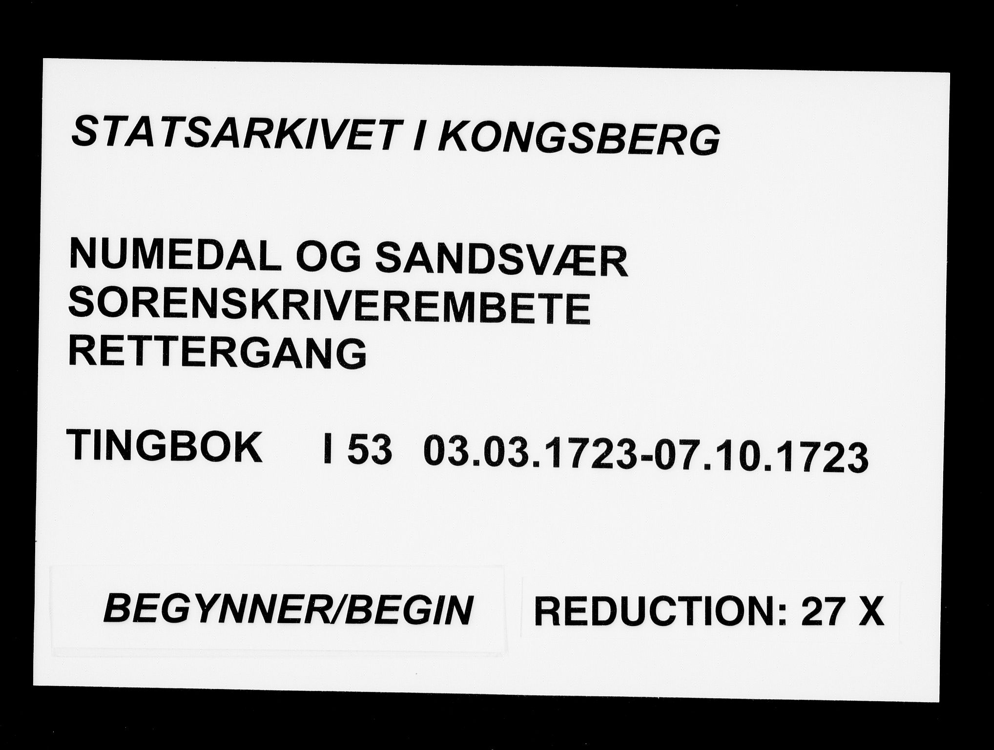 Numedal og Sandsvær sorenskriveri, SAKO/A-128/F/Fa/Faa/L0053: Tingbøker, 1723