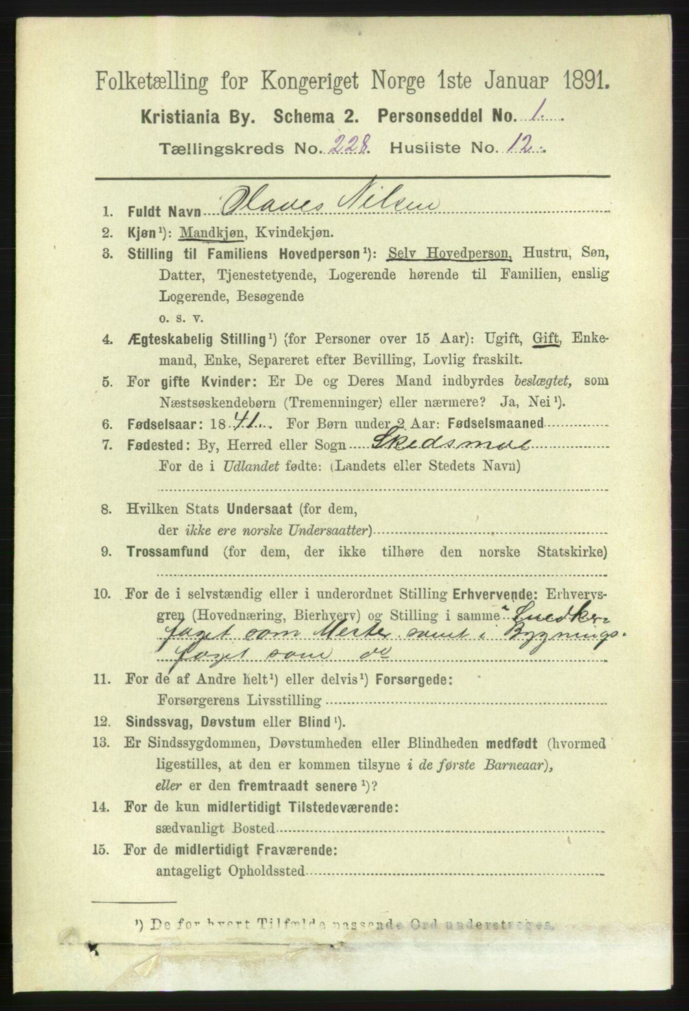 RA, 1891 census for 0301 Kristiania, 1891, p. 139717