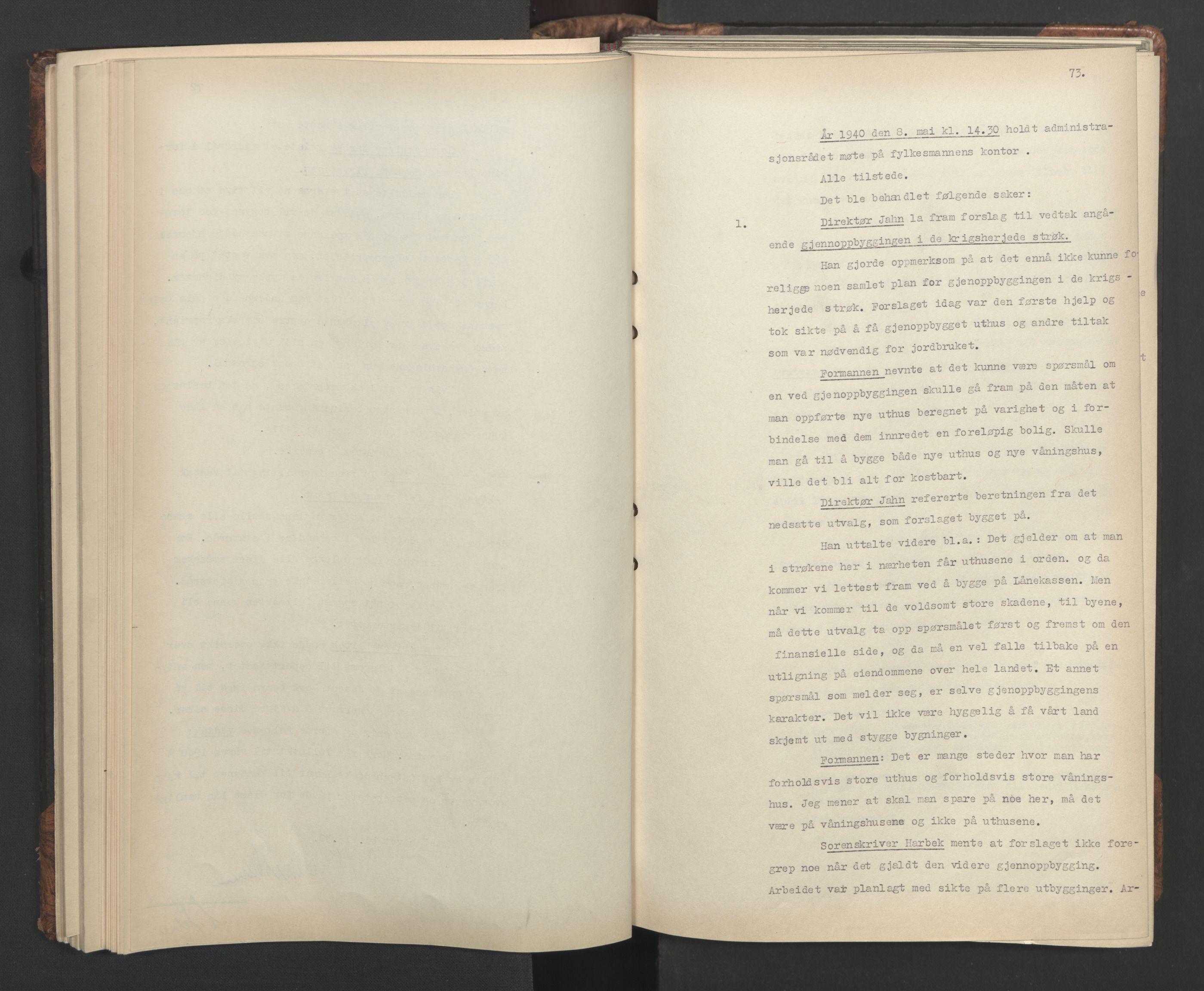 Administrasjonsrådet, AV/RA-S-1004/A/L0001: Møteprotokoll med tillegg 15/4-25/9, 1940, p. 73