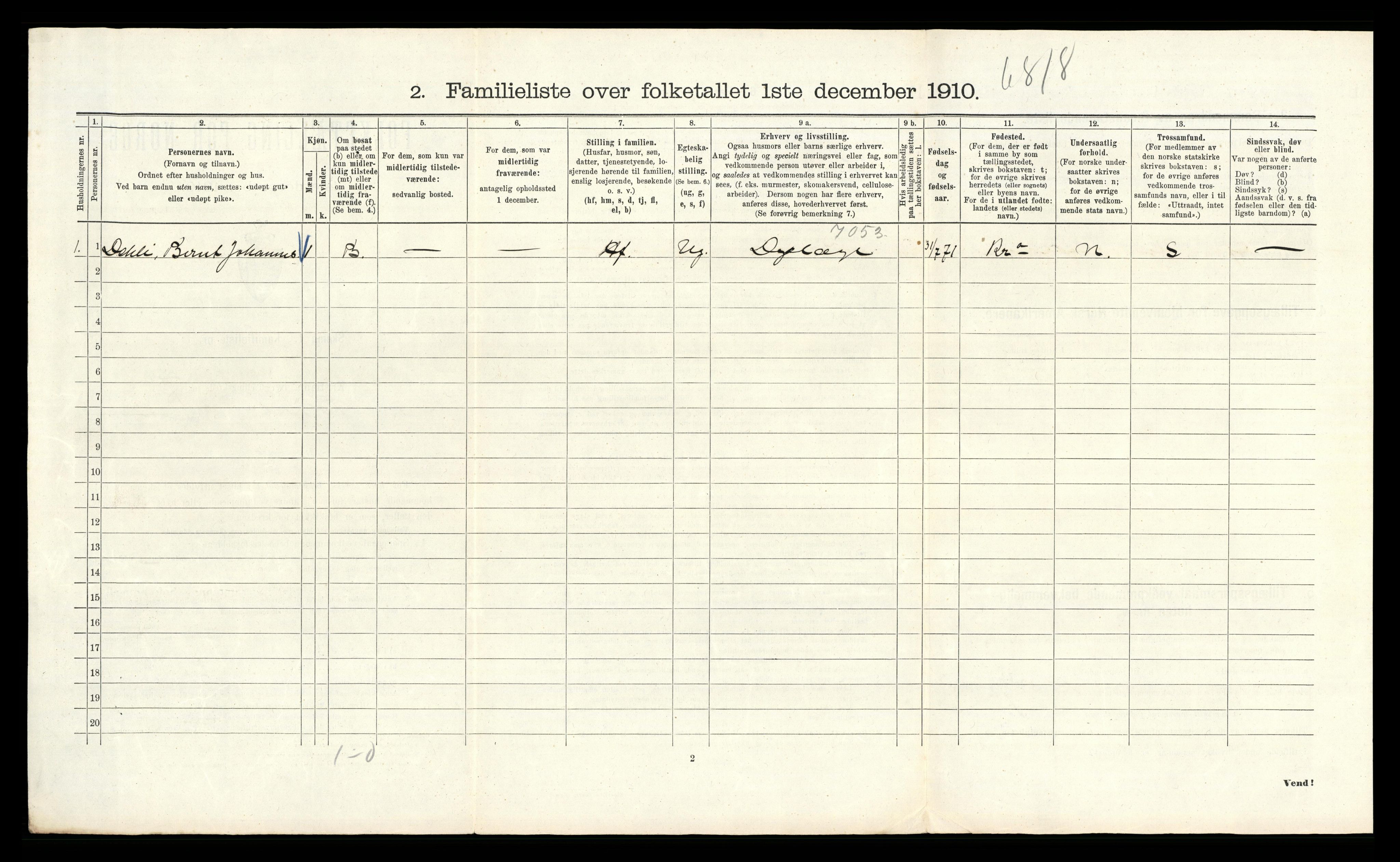 RA, 1910 census for Kristiania, 1910, p. 110486