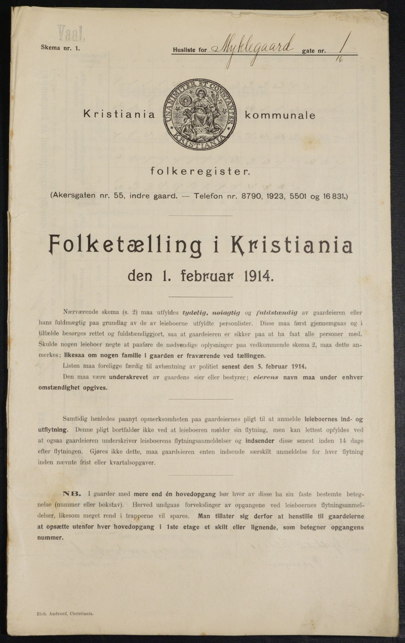 OBA, Municipal Census 1914 for Kristiania, 1914, p. 68166