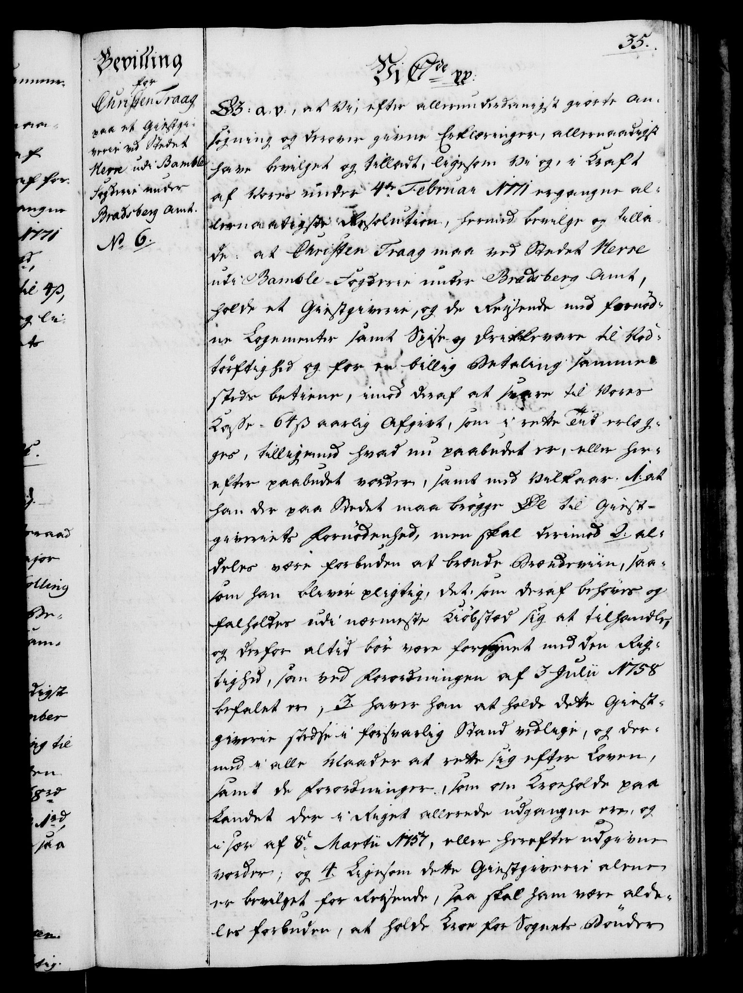 Rentekammeret, Kammerkanselliet, RA/EA-3111/G/Gg/Gga/L0012: Norsk ekspedisjonsprotokoll med register (merket RK 53.12), 1781-1783, p. 35