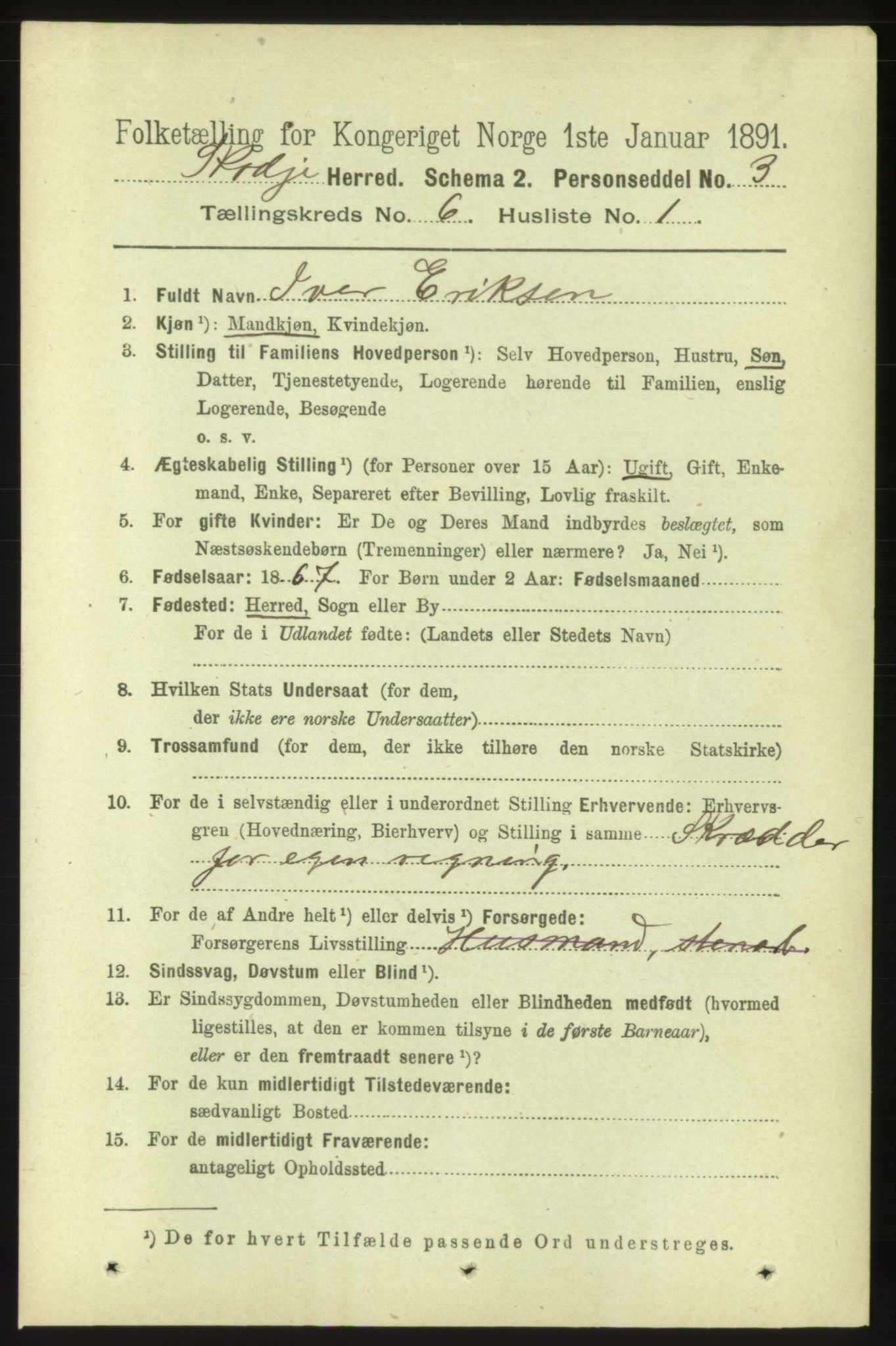 RA, 1891 census for 1529 Skodje, 1891, p. 1250