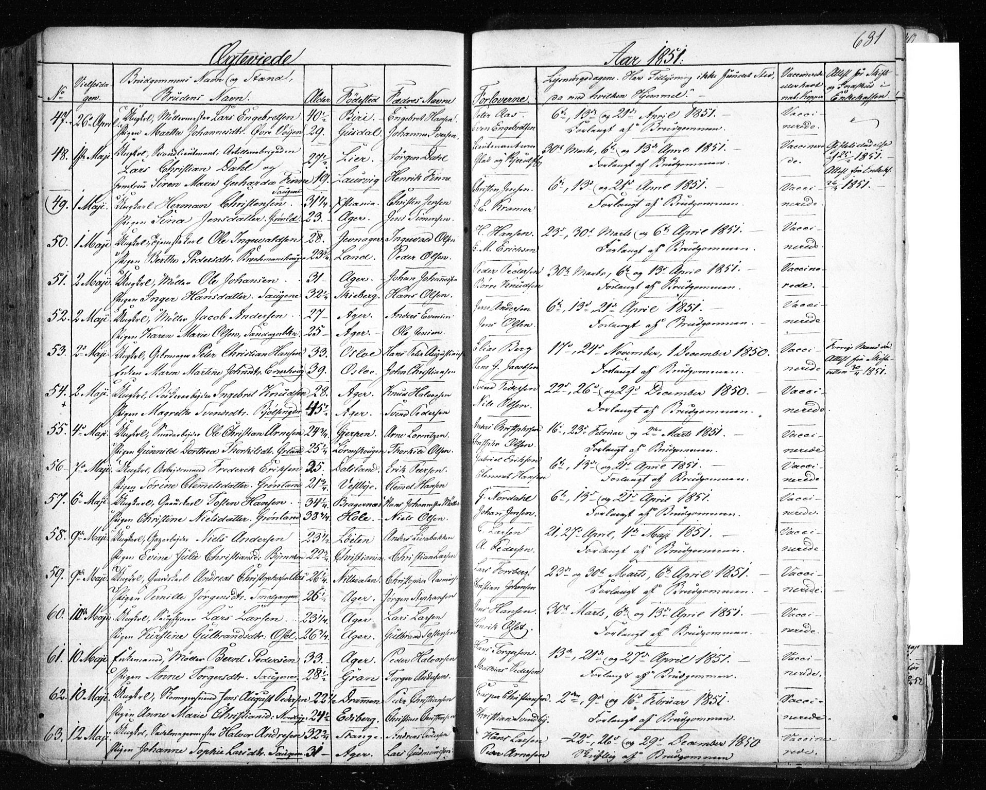 Aker prestekontor kirkebøker, SAO/A-10861/F/L0019: Parish register (official) no. 19, 1842-1852, p. 631