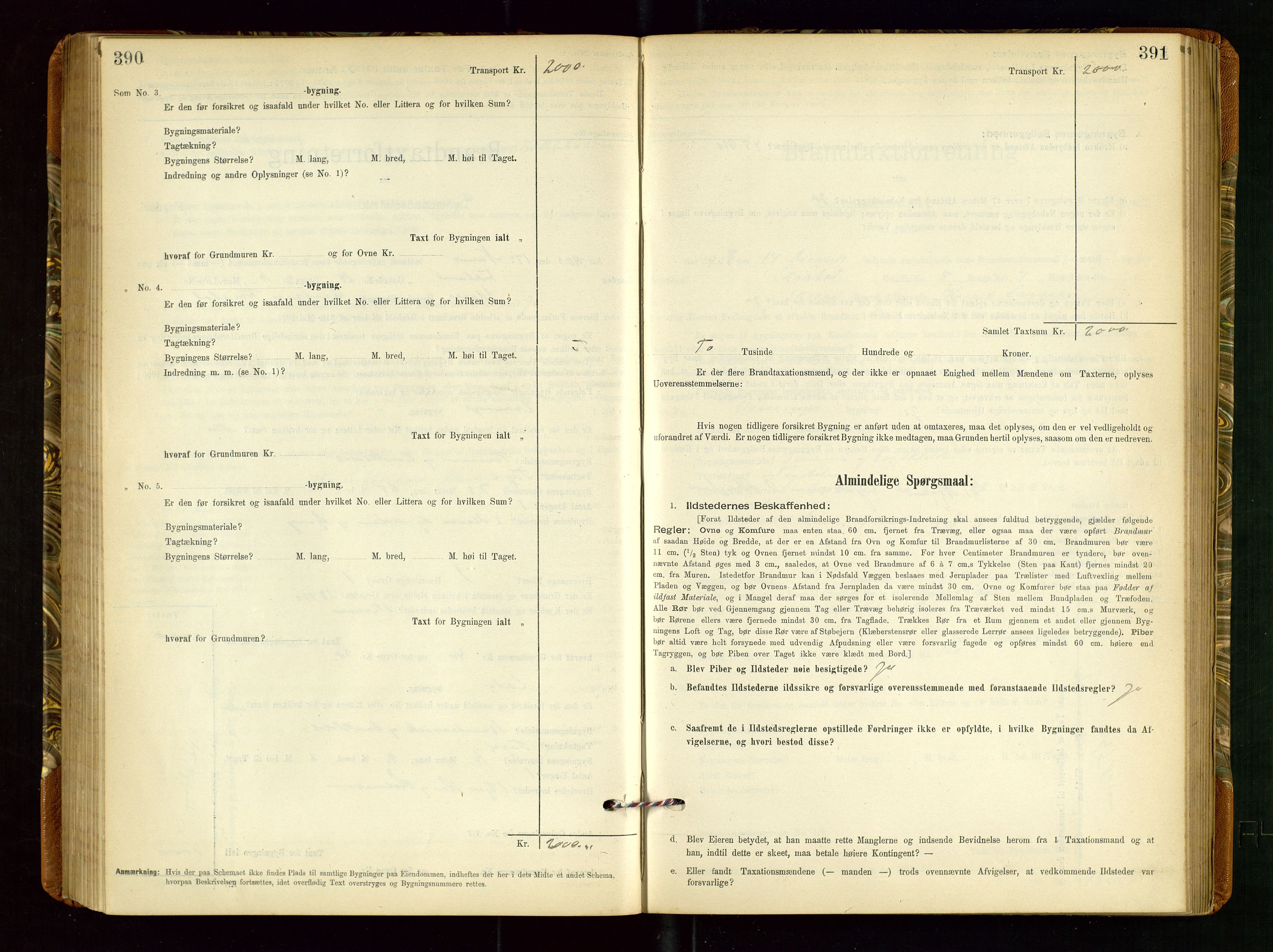 Torvestad lensmannskontor, AV/SAST-A-100307/1/Gob/L0002: "Brandtakstprotokol for Lensmanden i Torvestad", 1900-1905, p. 390-391