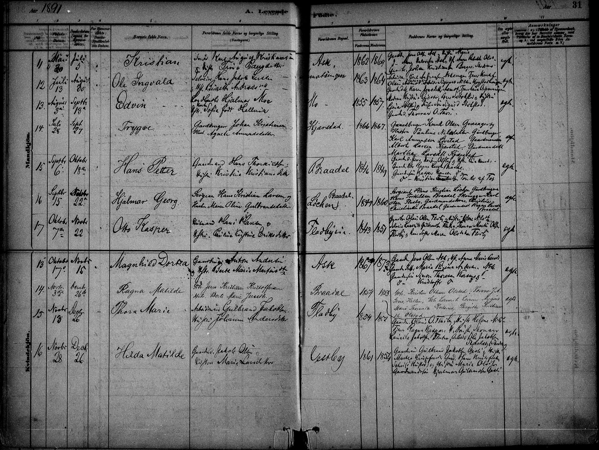 Gjerdrum prestekontor Kirkebøker, AV/SAO-A-10412b/F/Fb/L0001: Parish register (official) no. II 1, 1881-1921, p. 31