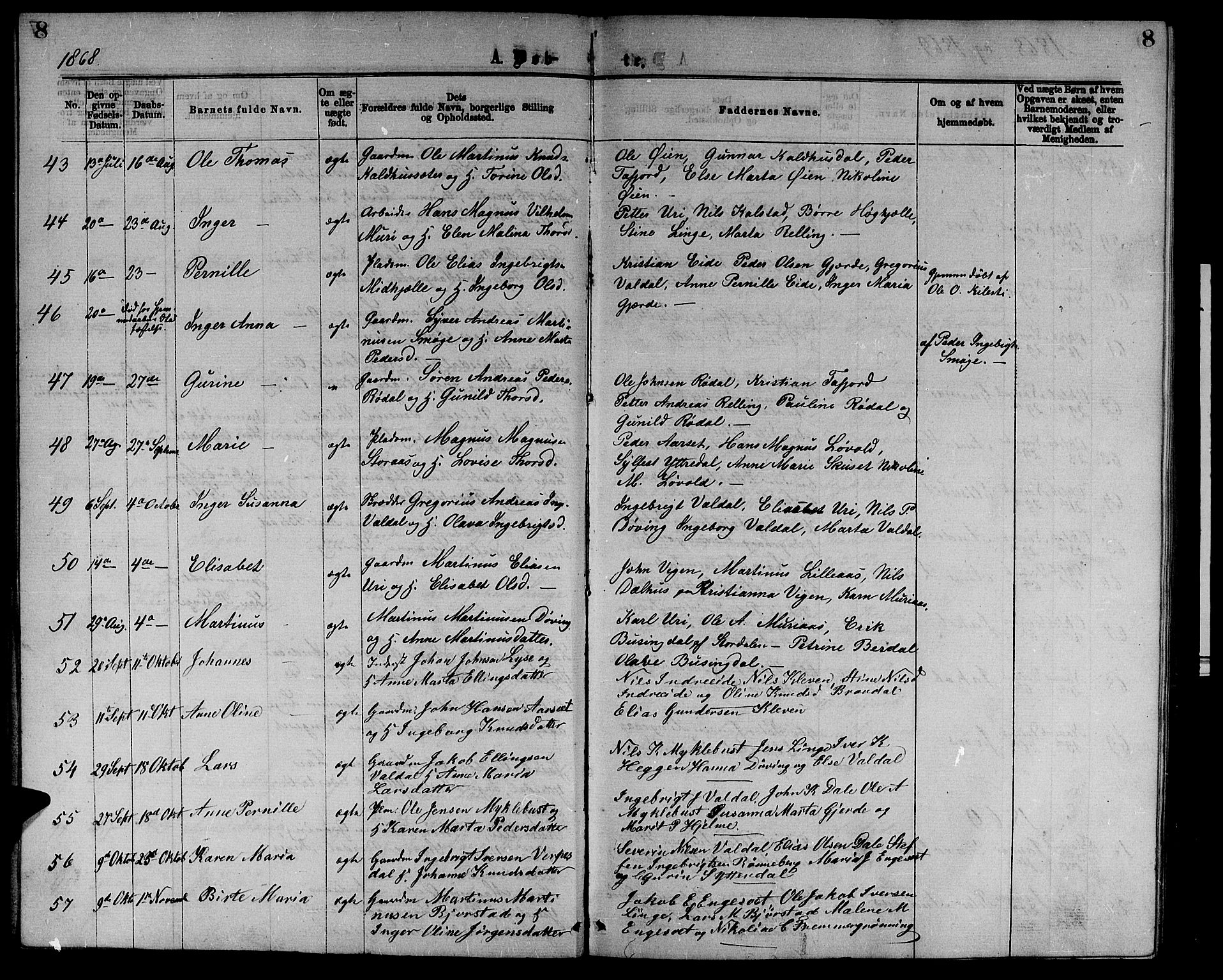 Ministerialprotokoller, klokkerbøker og fødselsregistre - Møre og Romsdal, SAT/A-1454/519/L0262: Parish register (copy) no. 519C03, 1866-1884, p. 8