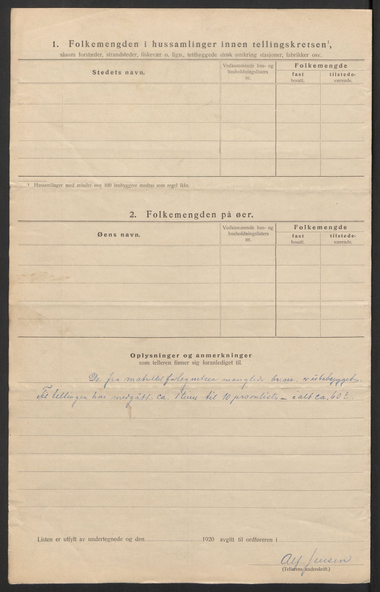 SAH, 1920 census for Furnes, 1920, p. 21