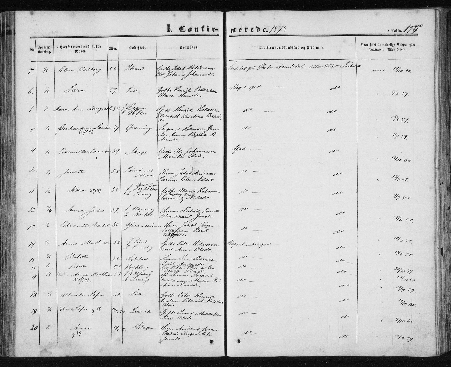 Ministerialprotokoller, klokkerbøker og fødselsregistre - Nord-Trøndelag, AV/SAT-A-1458/780/L0641: Parish register (official) no. 780A06, 1857-1874, p. 177