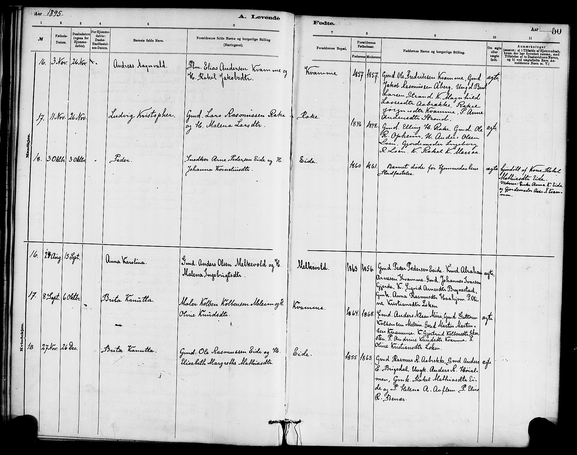 Innvik sokneprestembete, AV/SAB-A-80501: Parish register (official) no. C 1, 1879-1900, p. 50