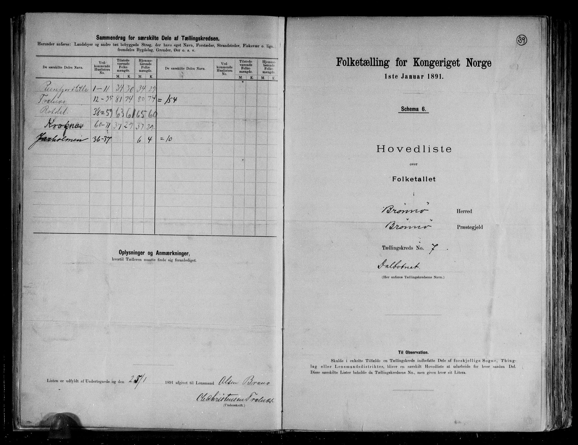 RA, 1891 census for 1814 Brønnøy, 1891, p. 17