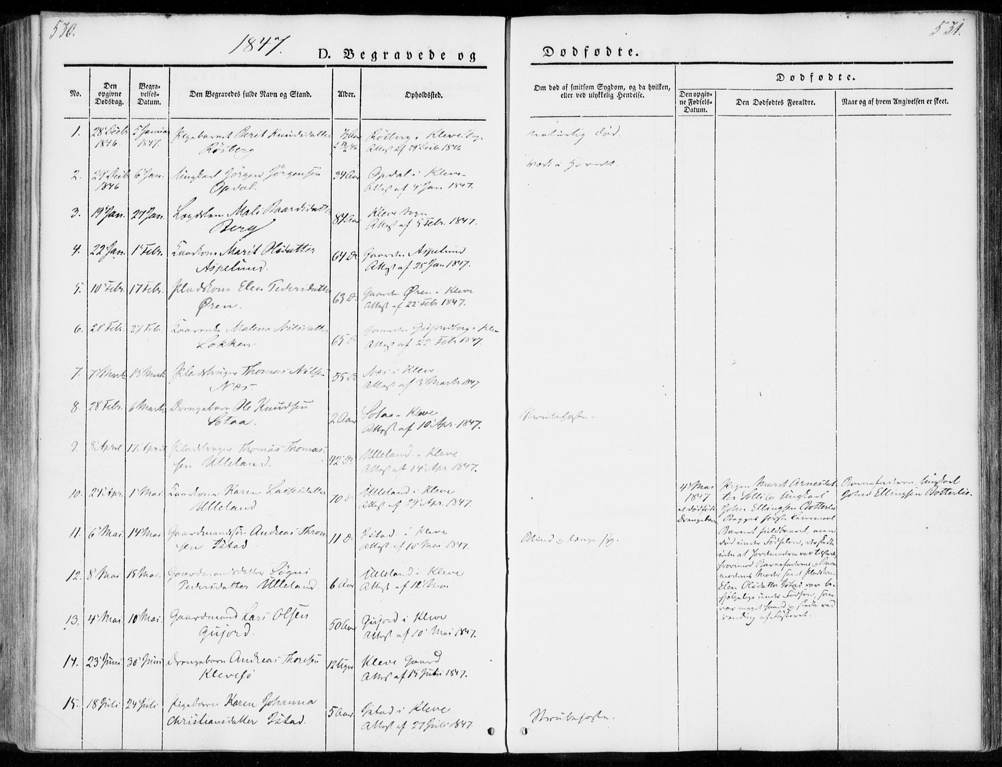 Ministerialprotokoller, klokkerbøker og fødselsregistre - Møre og Romsdal, SAT/A-1454/557/L0680: Parish register (official) no. 557A02, 1843-1869, p. 530-531