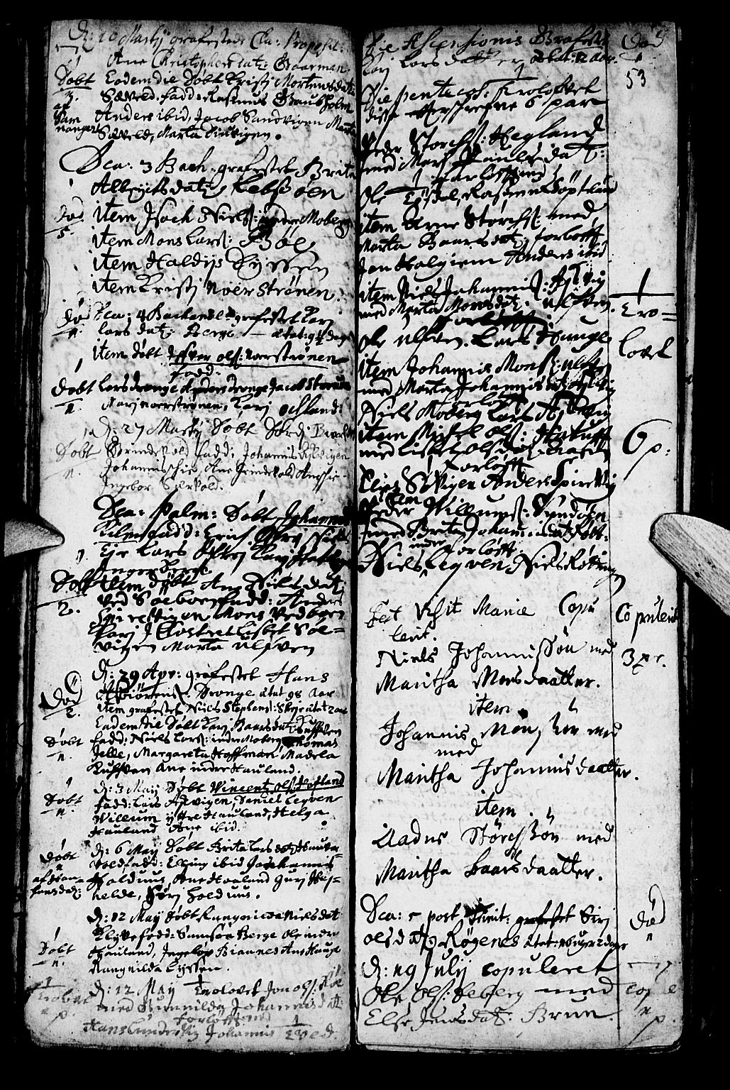Os sokneprestembete, SAB/A-99929: Parish register (official) no. A 1, 1669-1722, p. 53