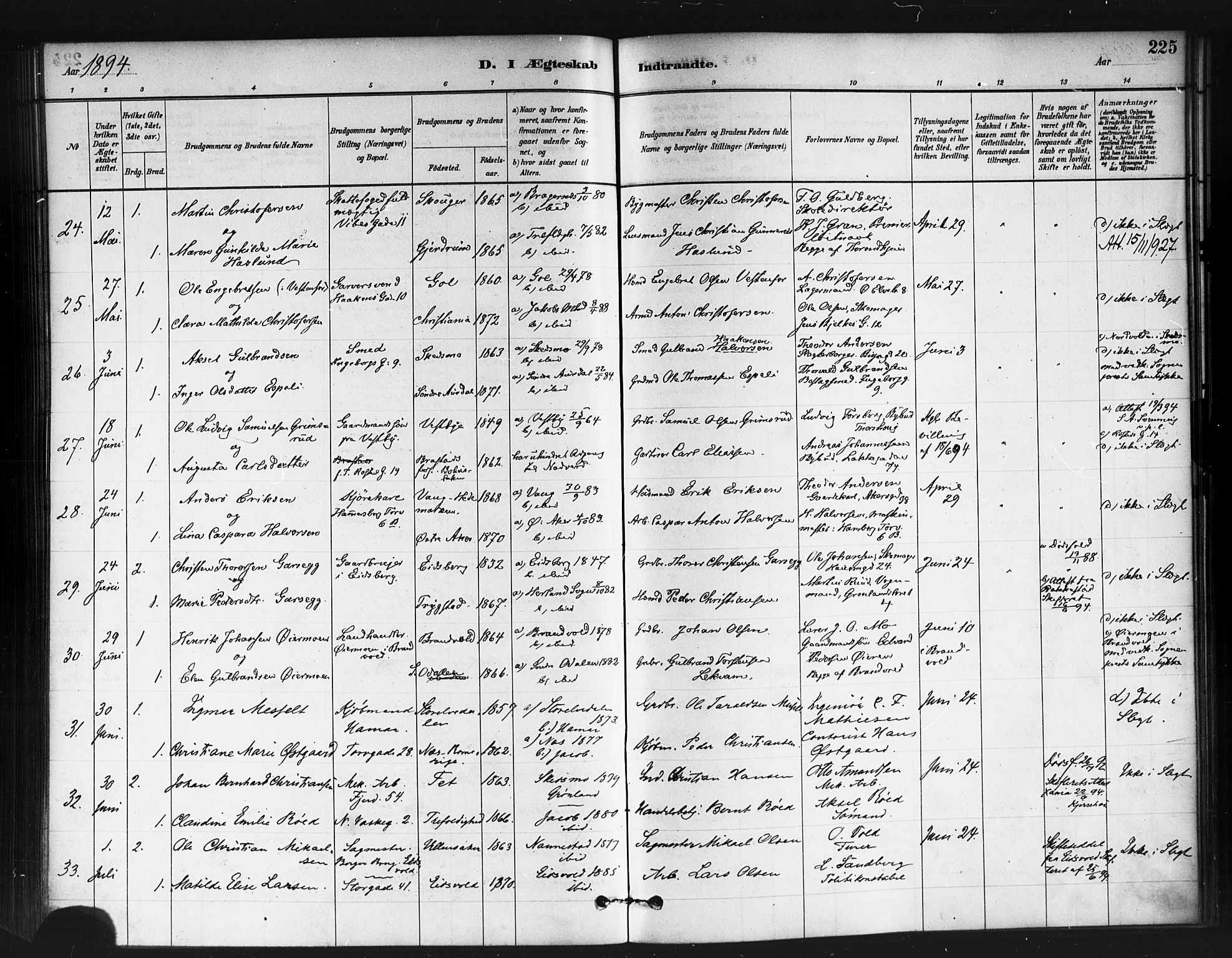 Jakob prestekontor Kirkebøker, SAO/A-10850/F/Fa/L0004: Parish register (official) no. 4, 1880-1894, p. 225