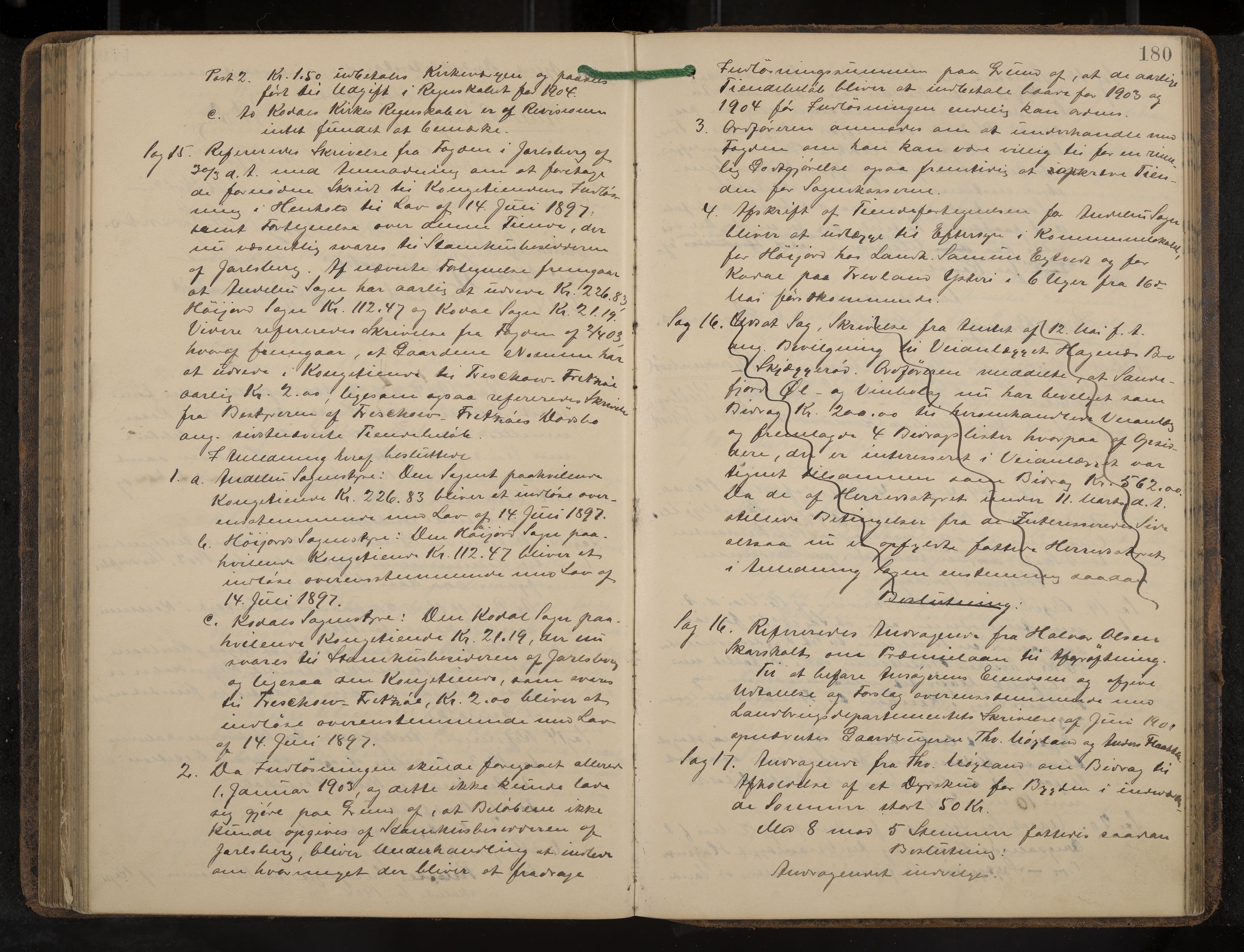 Andebu formannskap og sentraladministrasjon, IKAK/0719021-1/A/Aa/L0003: Møtebok, 1892-1908, p. 180