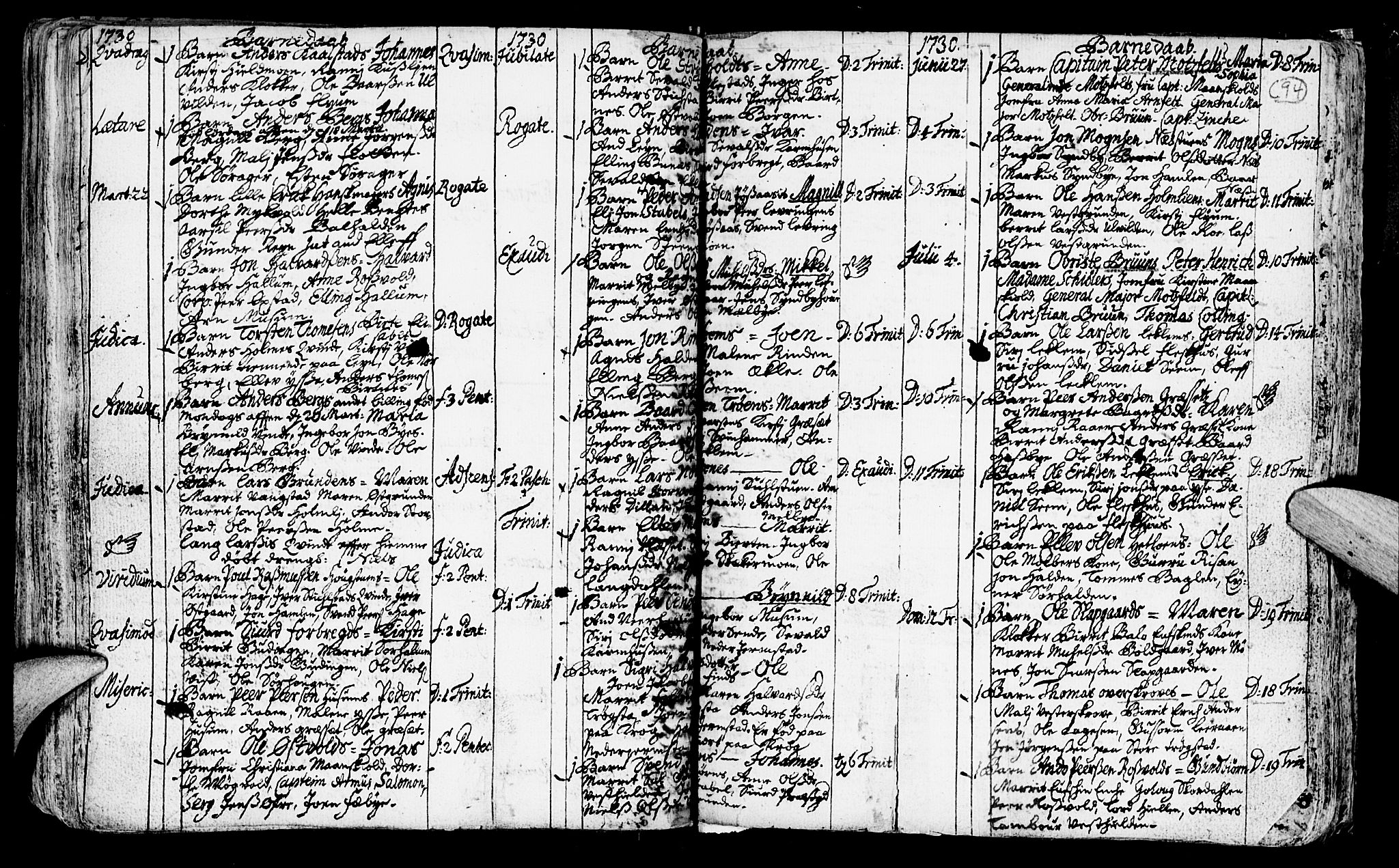 Ministerialprotokoller, klokkerbøker og fødselsregistre - Nord-Trøndelag, SAT/A-1458/723/L0230: Parish register (official) no. 723A01, 1705-1747, p. 94