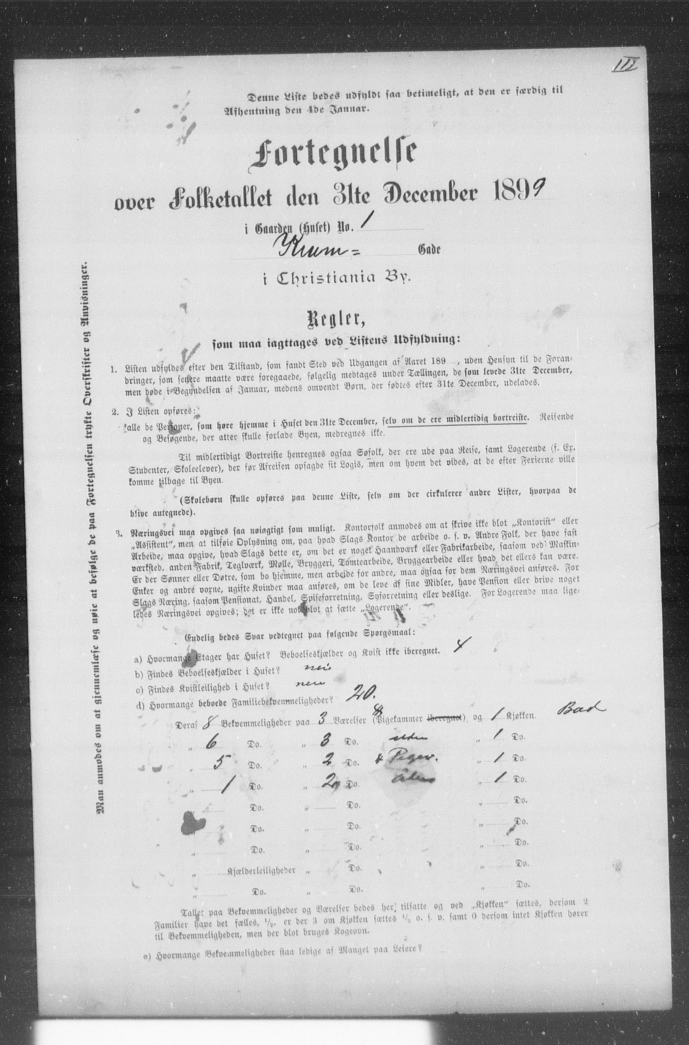 OBA, Municipal Census 1899 for Kristiania, 1899, p. 7145