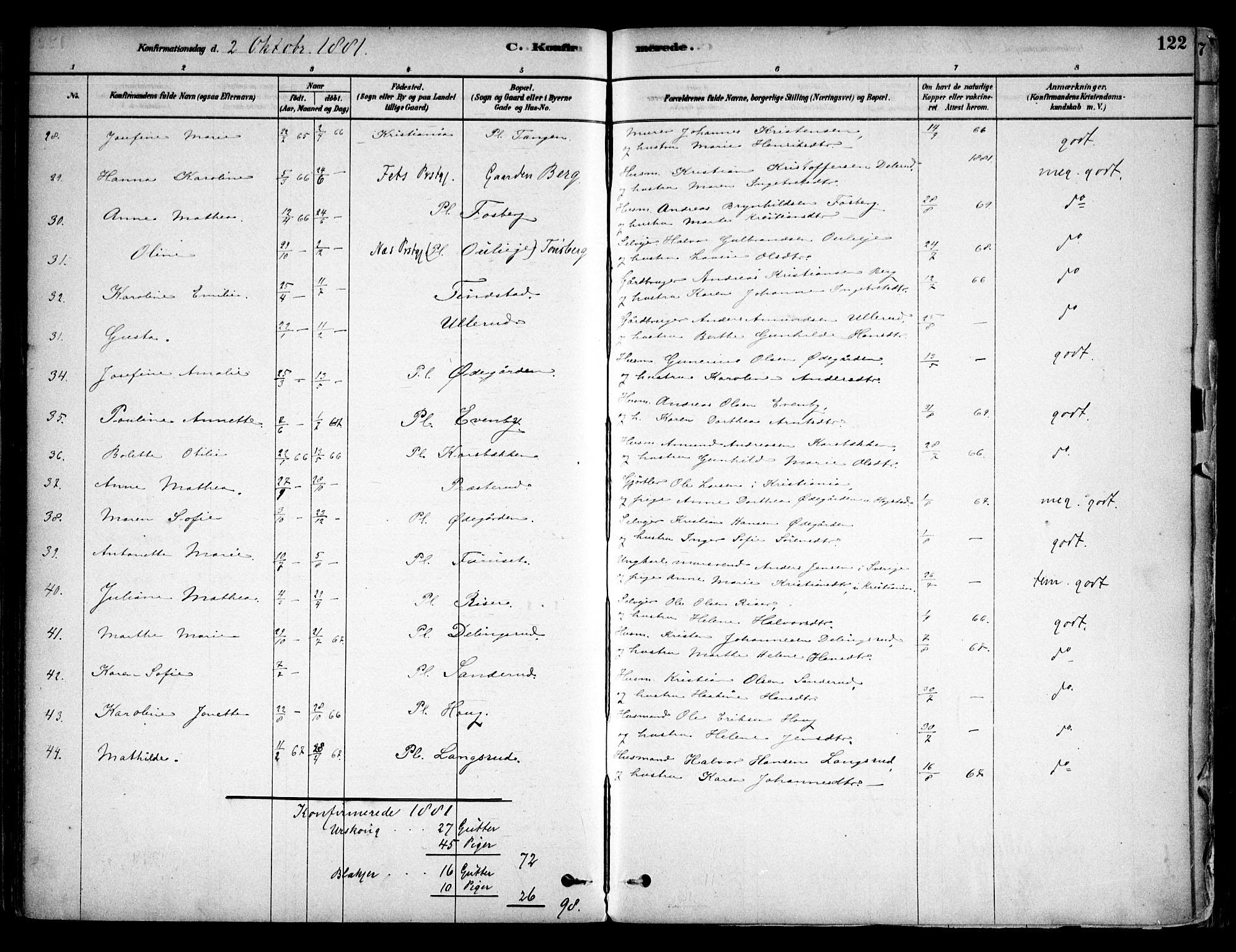 Aurskog prestekontor Kirkebøker, SAO/A-10304a/F/Fa/L0008: Parish register (official) no. I 8, 1878-1937, p. 122