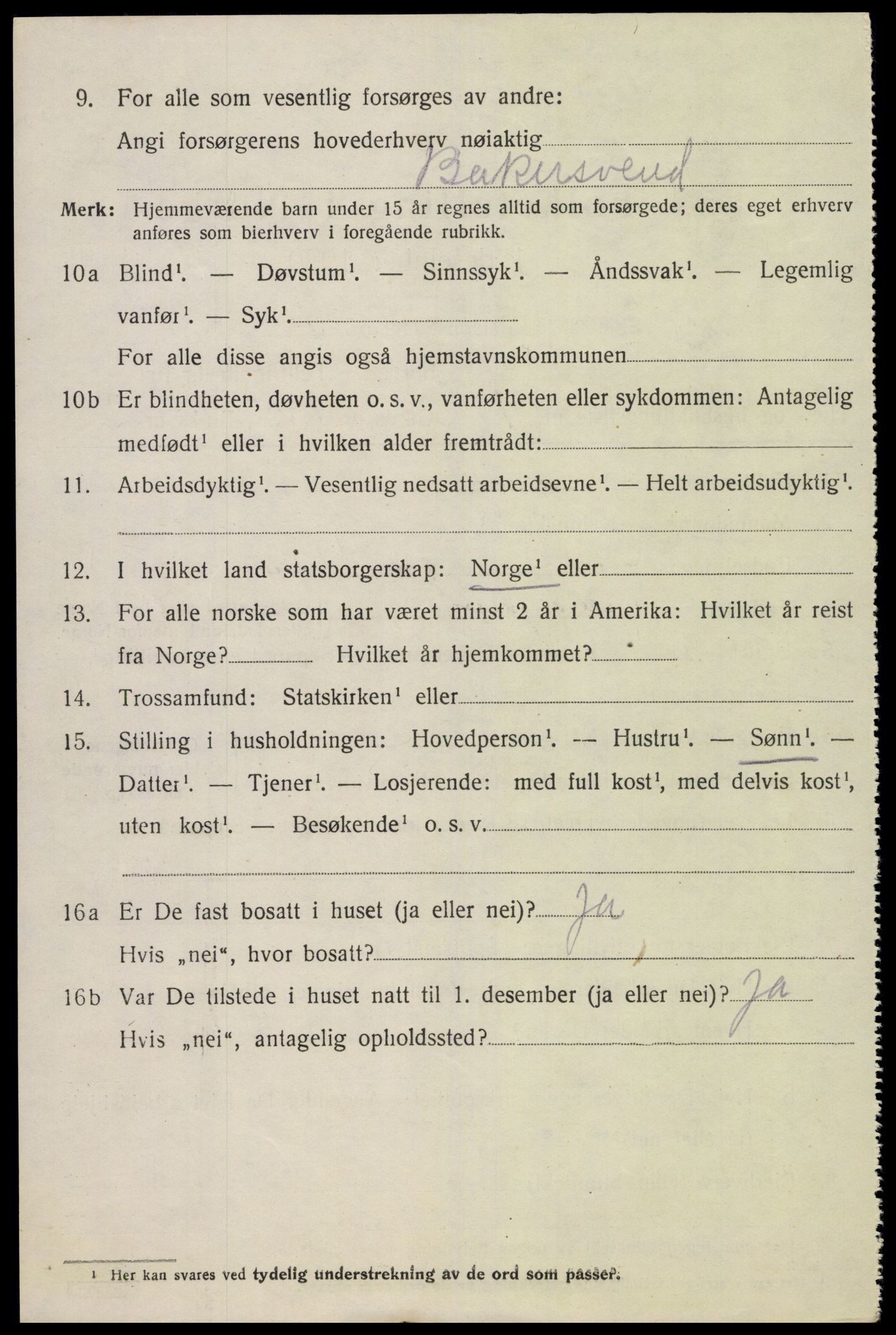 SAK, 1920 census for Spangereid, 1920, p. 2218