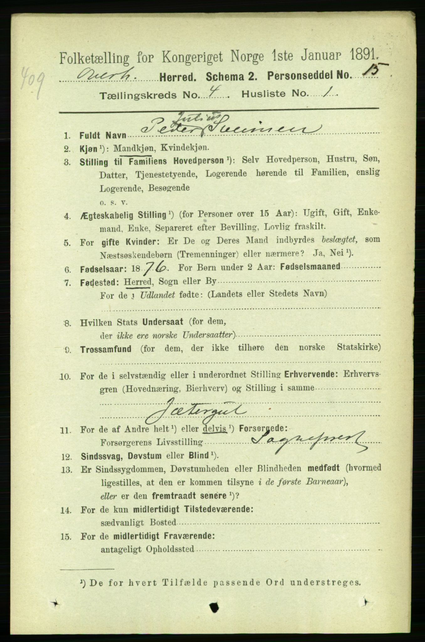 RA, 1891 census for 1744 Overhalla, 1891, p. 1112