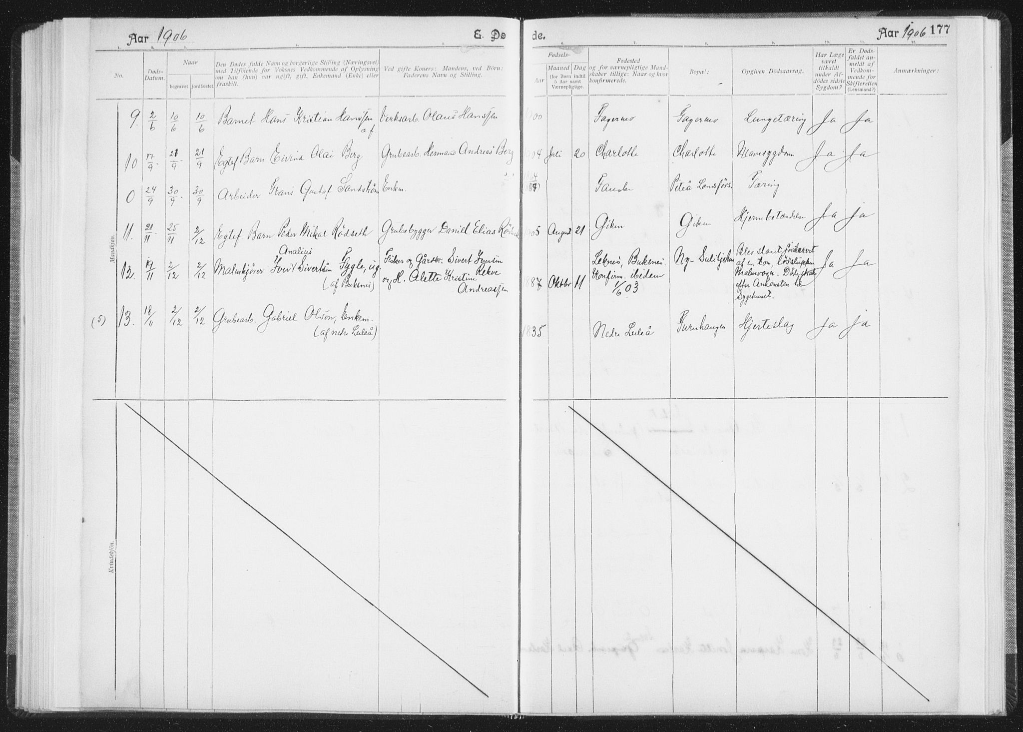 Ministerialprotokoller, klokkerbøker og fødselsregistre - Nordland, SAT/A-1459/850/L0711: Curate's parish register no. 850B01, 1902-1915, p. 177